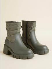 Quilted Chunky Bootie (WW), OLIVE, hi-res