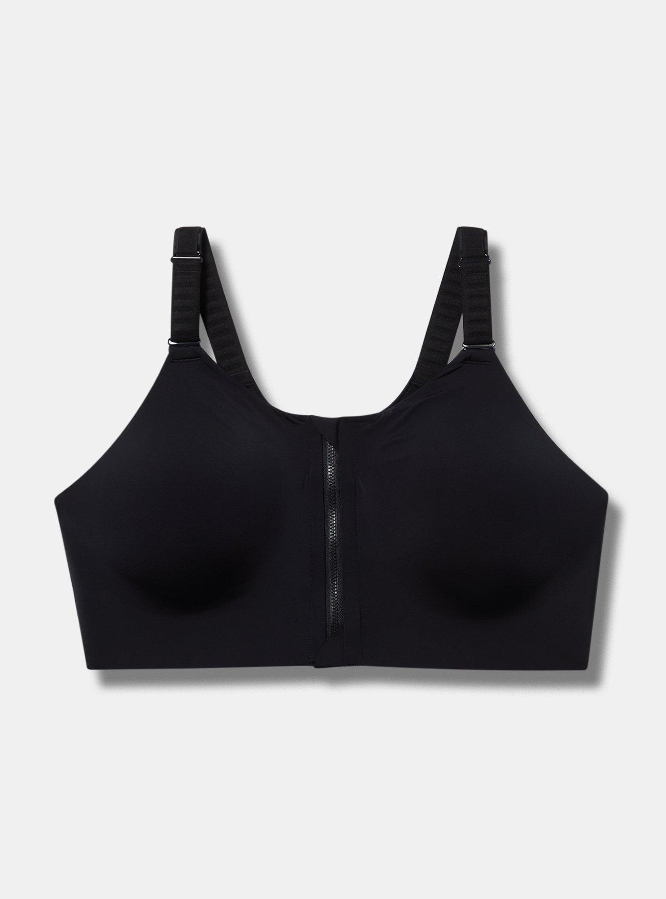 Torrid Active Low Impact 2x 18-20 Black Bolt Zip Front Sports Bra Light  Support