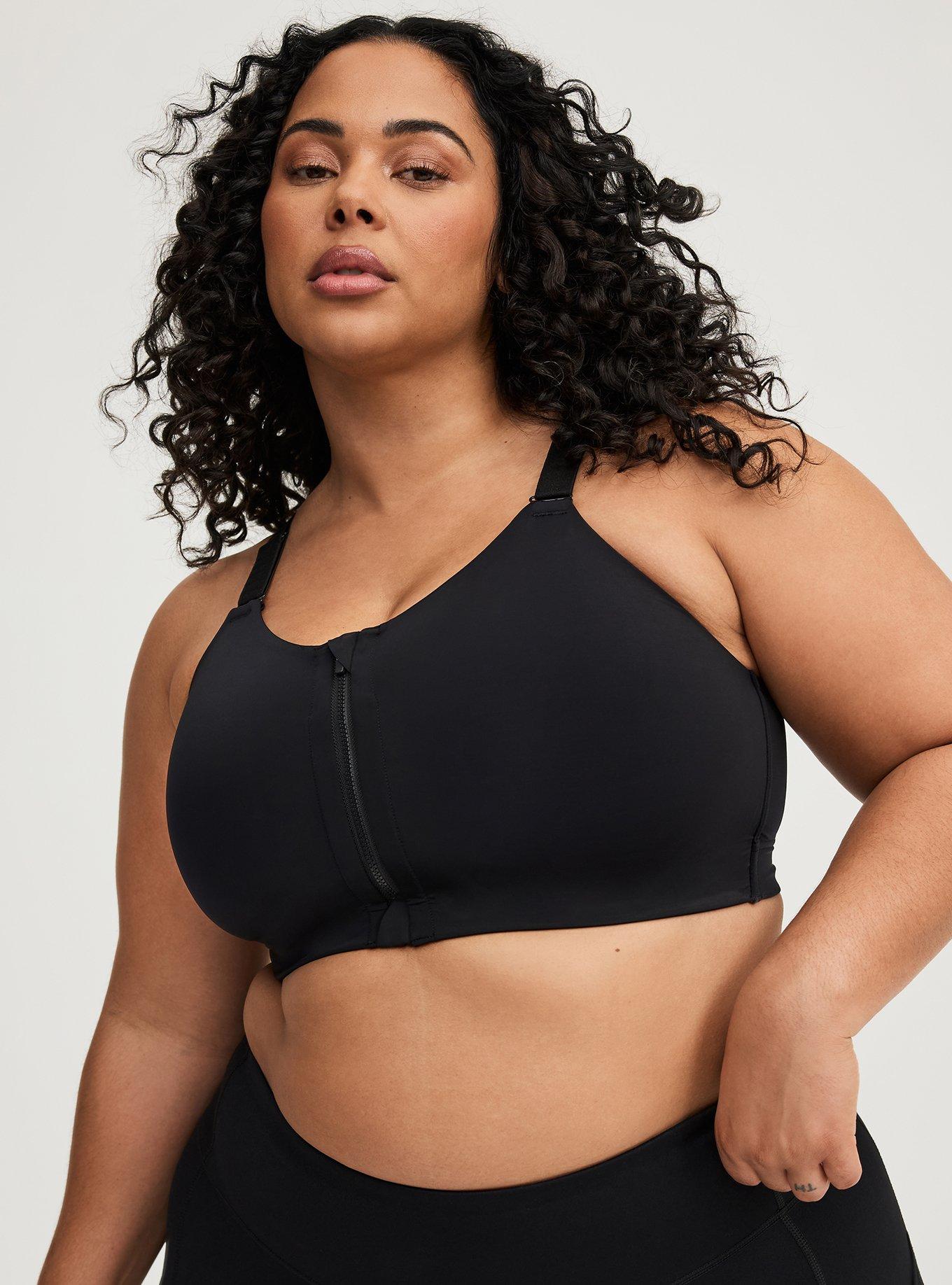 Front Closure Sports Bra for Women Plus Size Wirefree Workout Crop