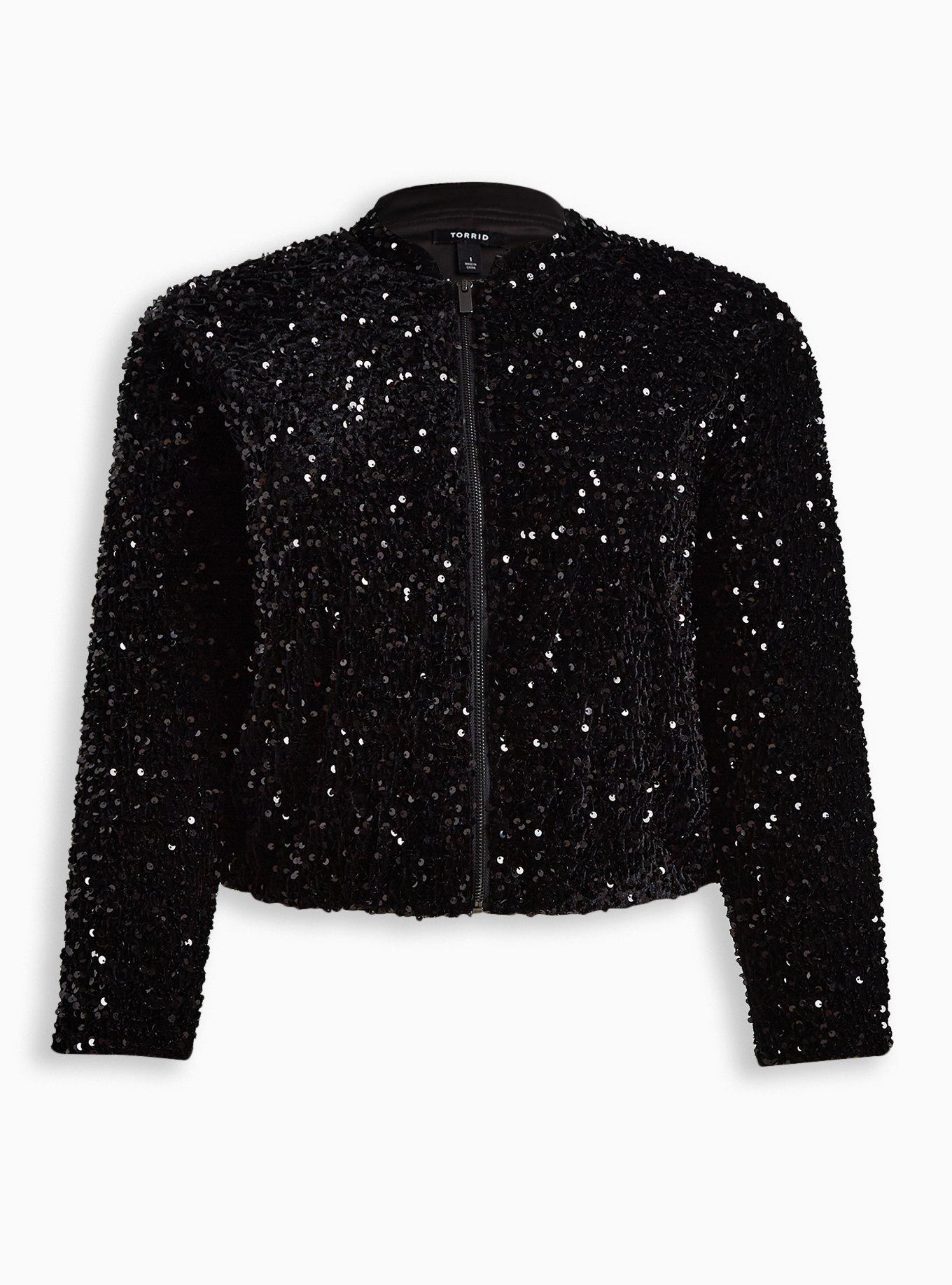 boohoo Plus Large Sequin Crop Jacket  Stylish spring outfit, Large  sequins, Crop jacket