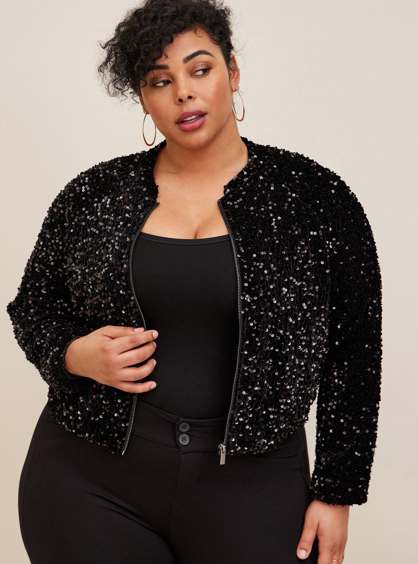 Plus size sequin jacket sale