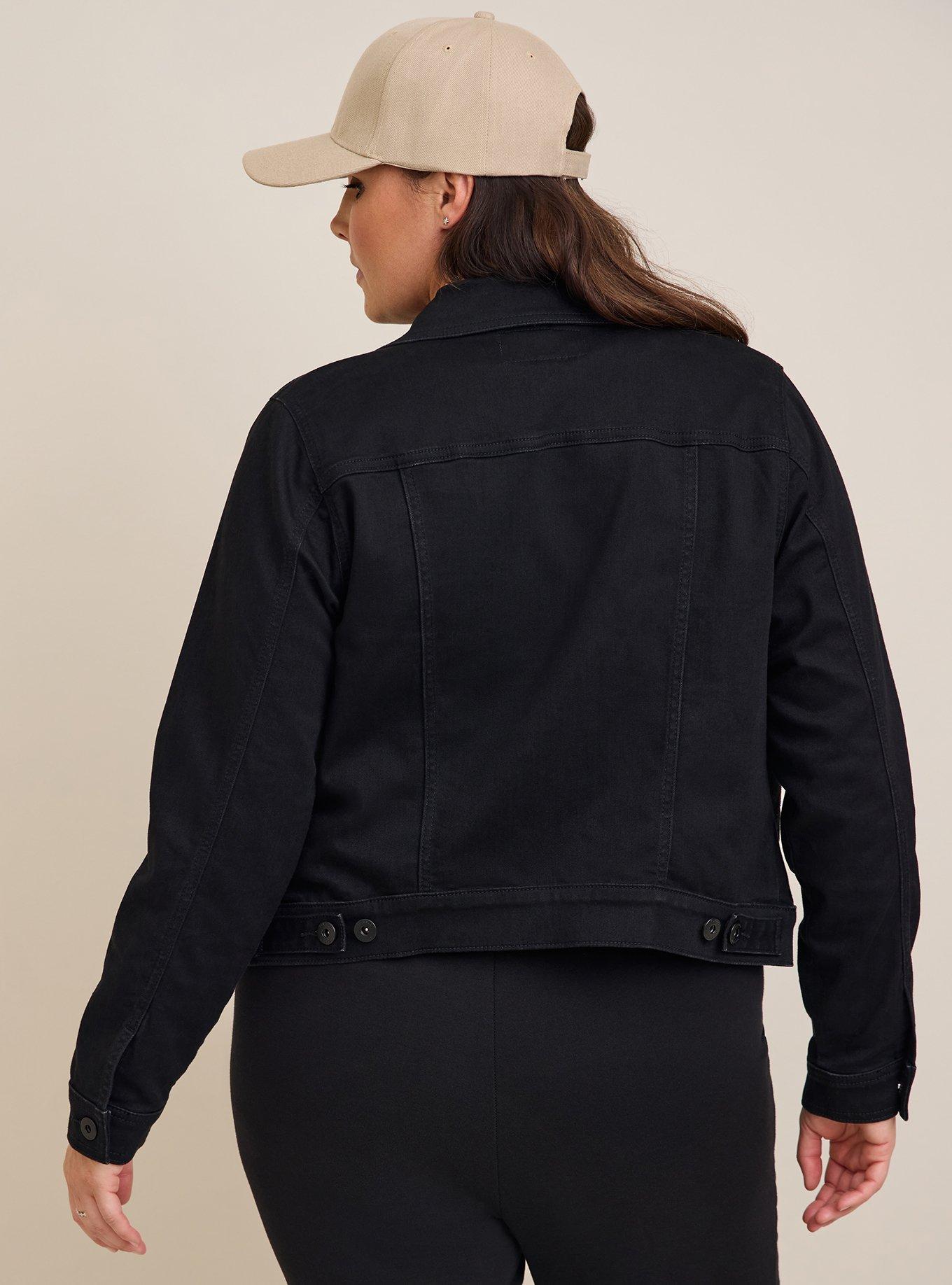 Super Soft Denim Trucker Jacket, DEEP BLACK, alternate