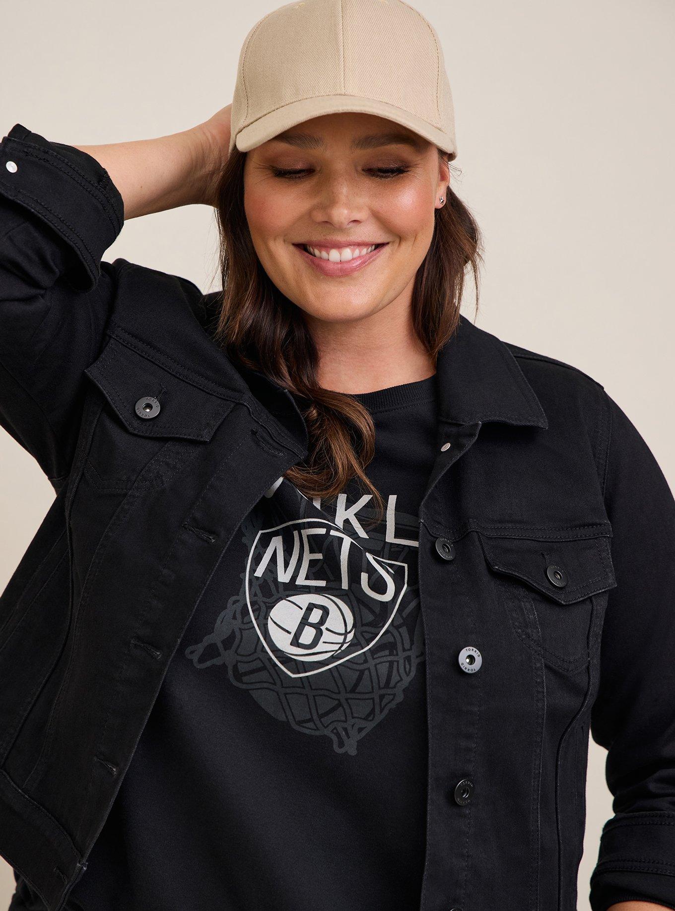 Super Soft Denim Trucker Jacket, DEEP BLACK, alternate