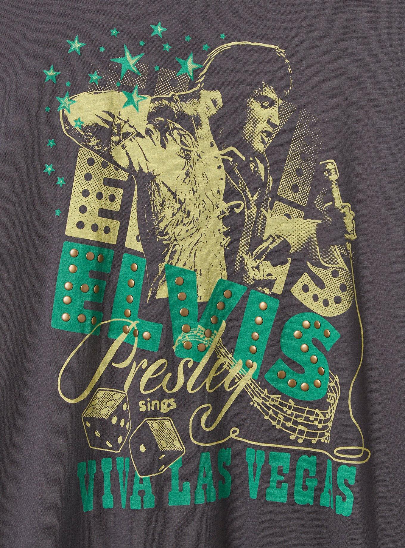 Plus Size Elvis Presley Classic Fit Cotton Crew Neck Tee, VINTAGE BLACK, alternate