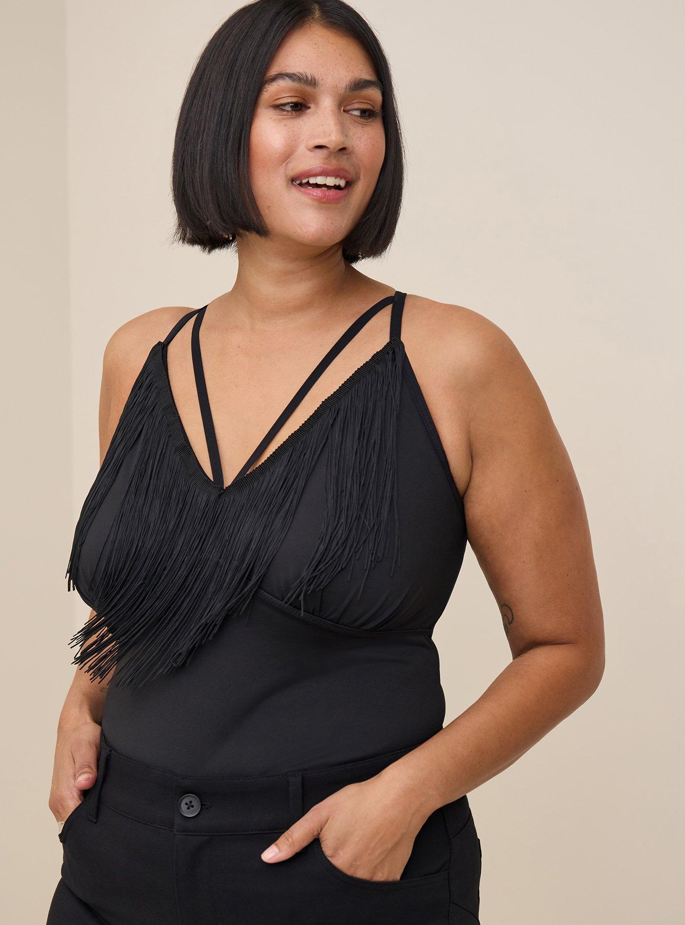 Plus Size Fringe Bodysuit With Deep VNeck Torrid