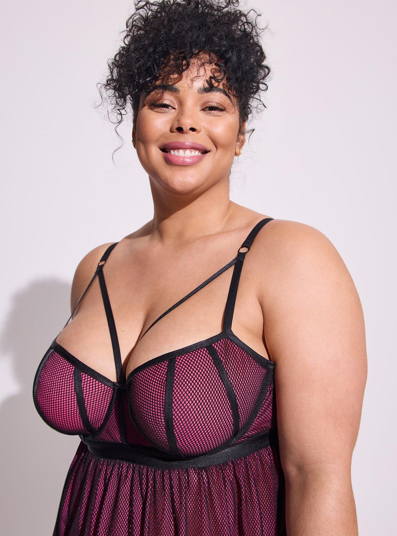 Plus size 2025 fishnet bra