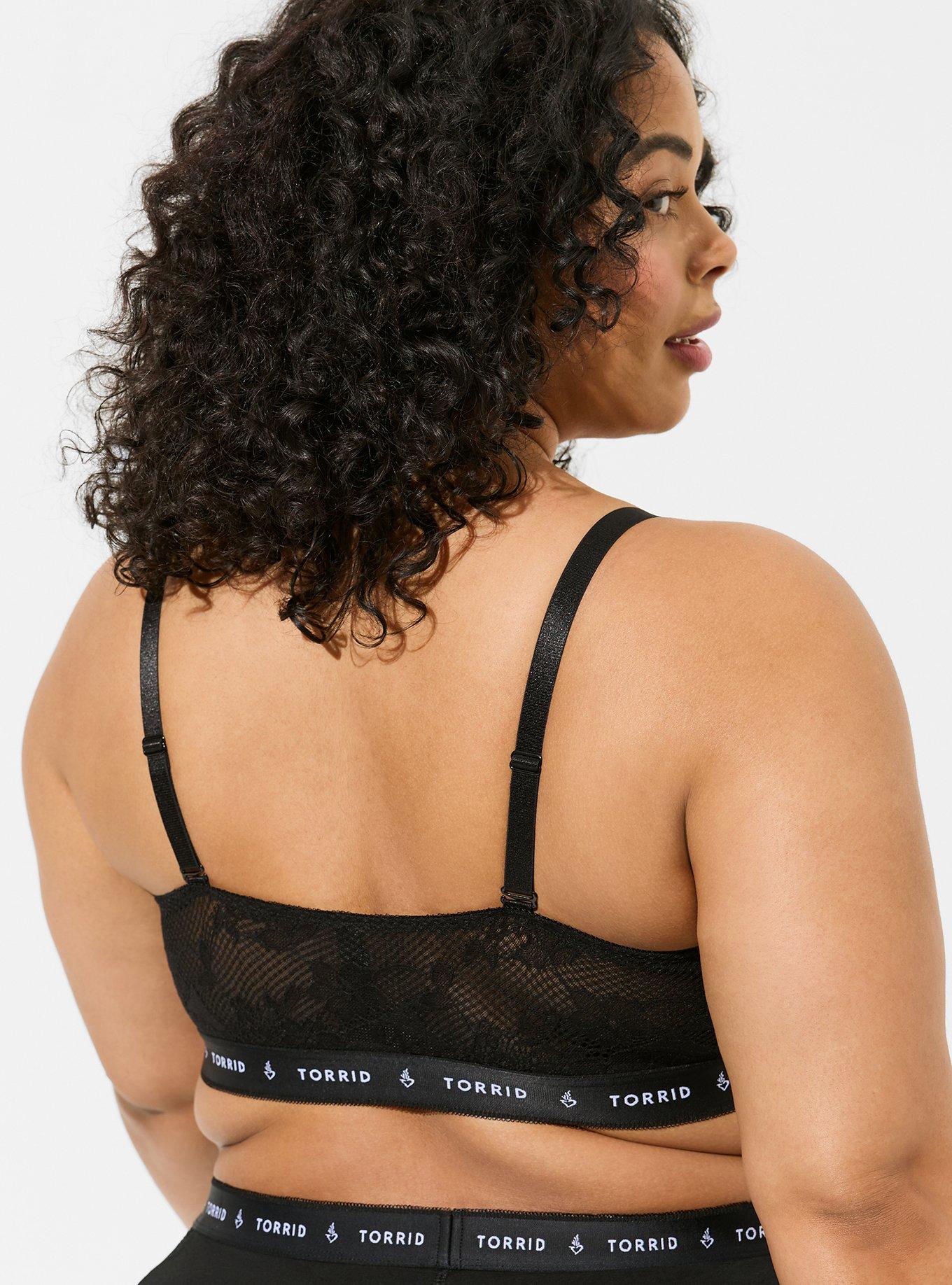 Lace & Mesh Keyhole Bralette - Black