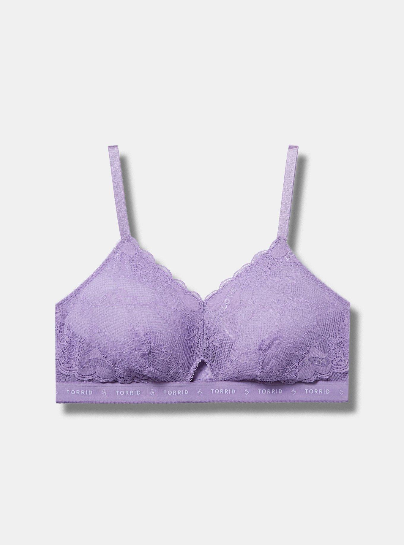 Plus Size - Torrid Logo Berry Purple Lace Bralette - Torrid