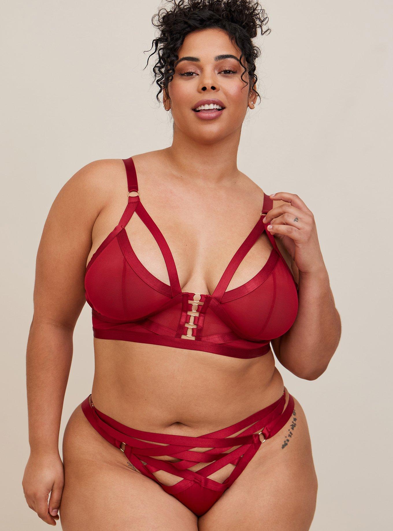 Plus Size - Overt Strappy Mesh Wireless Bralette - Torrid