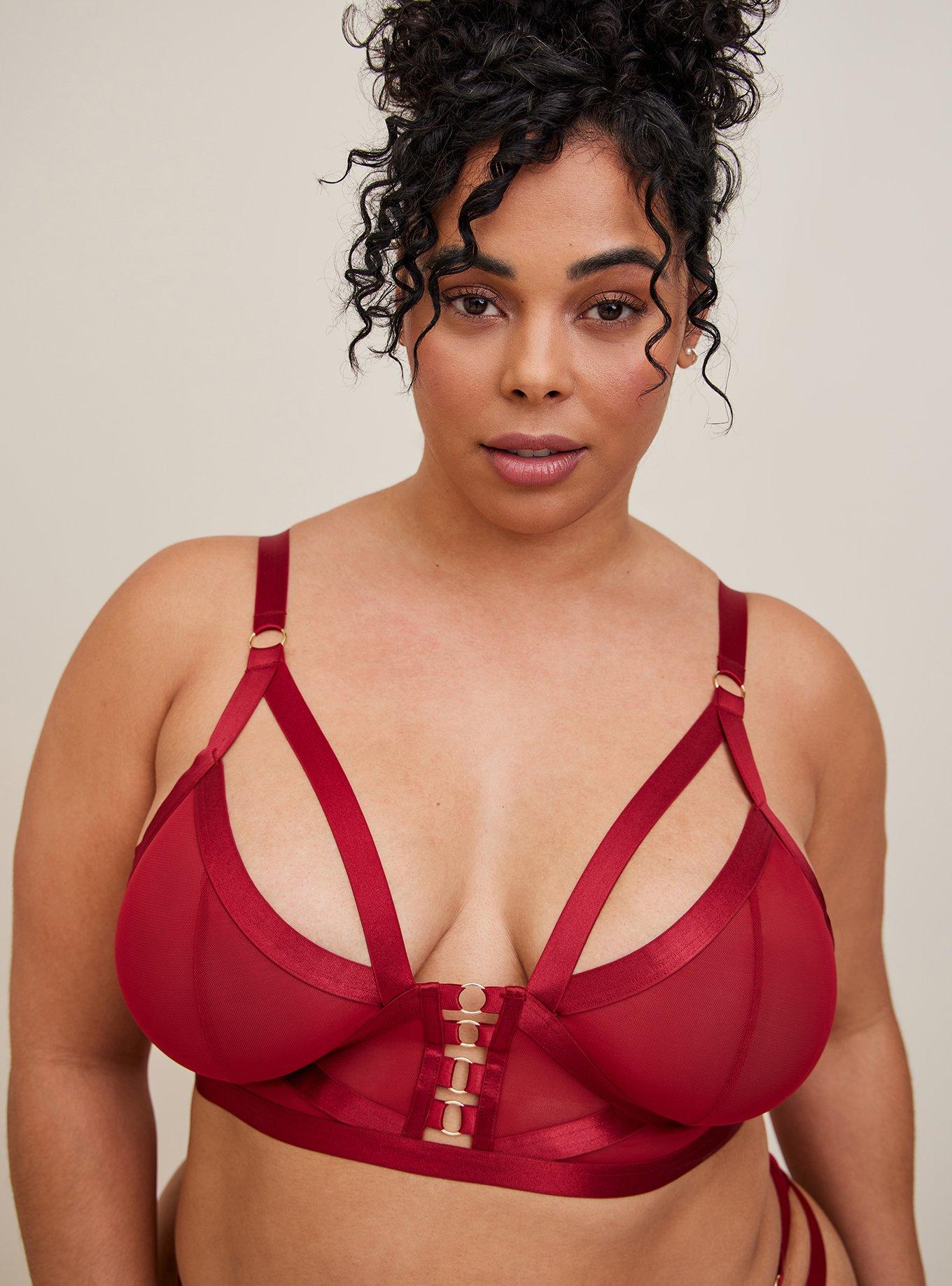 Plus Size - Overt Strappy Mesh Wireless Bralette - Torrid