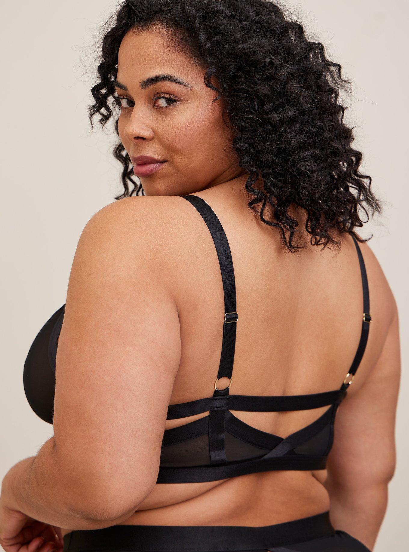 Plus Size - Overt Strappy Mesh Wireless Bralette - Torrid