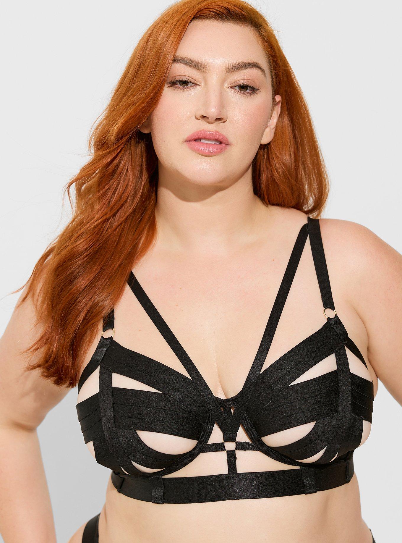 Plus Size - Wire-Free Lightly Lined Lace Logo Longline 360° Back