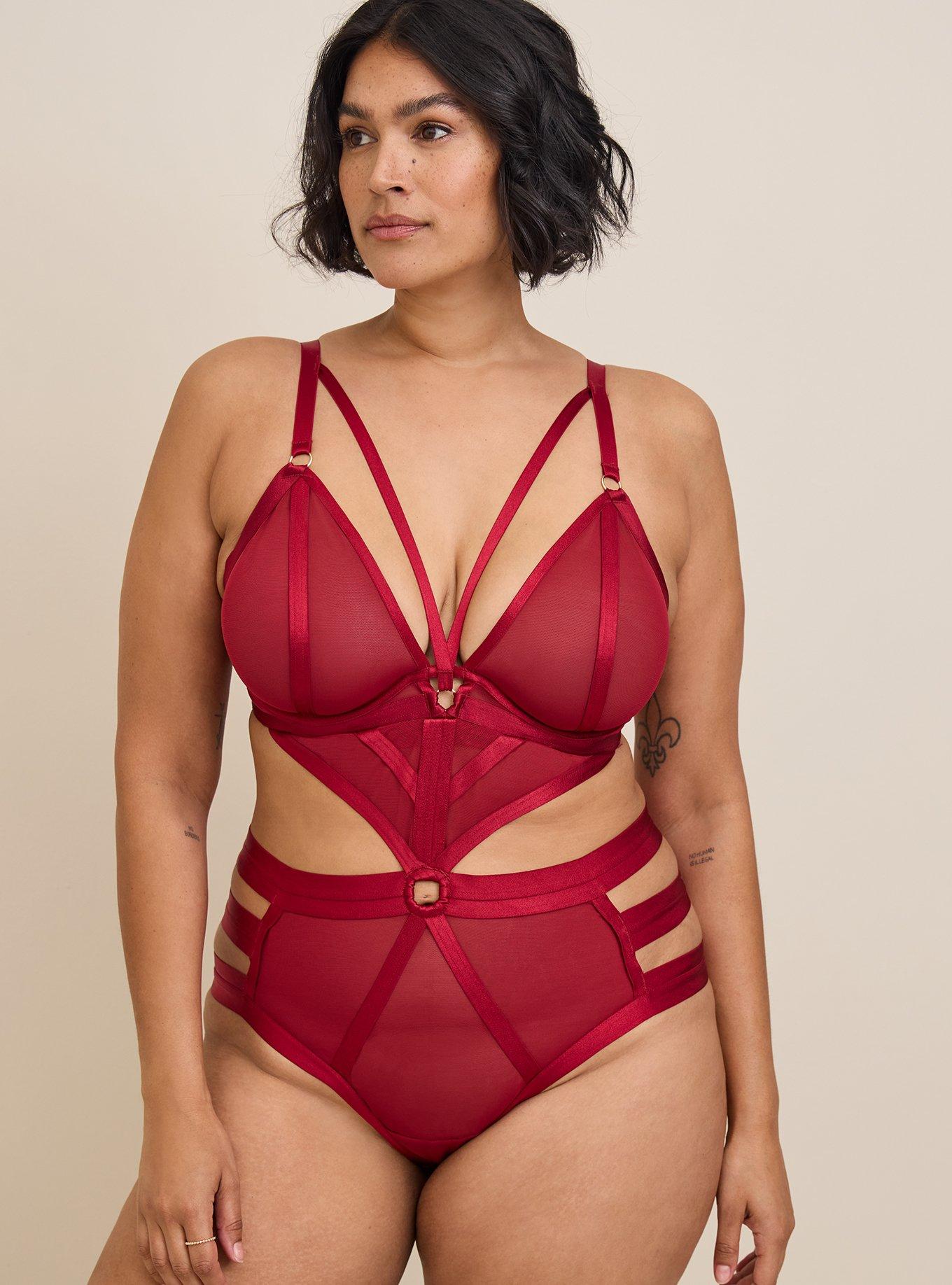Plus Size Overt Strappy Mesh Bodysuit Torrid