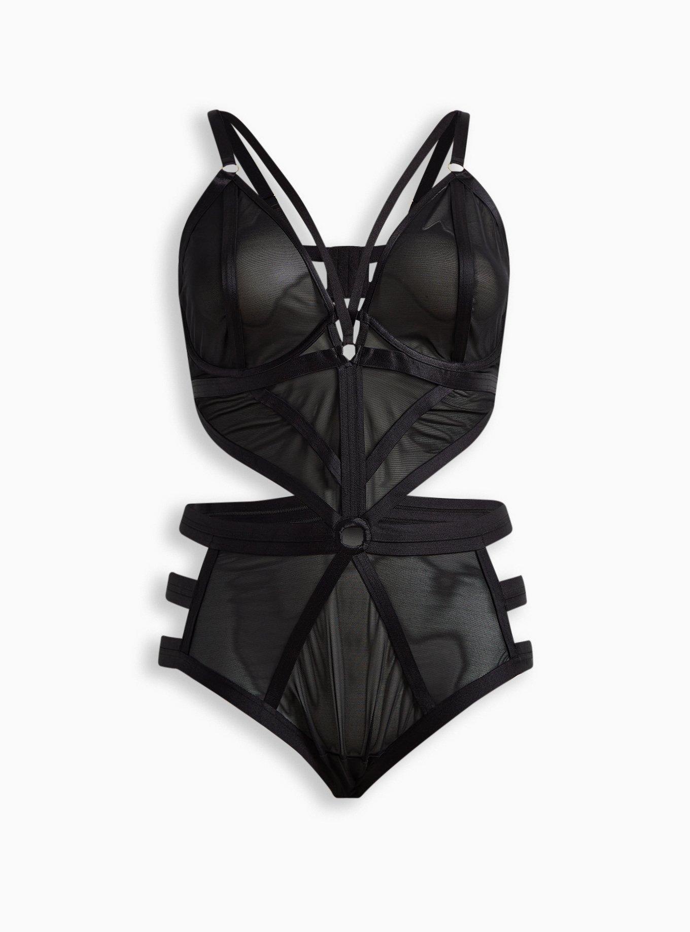 Plus Size Overt Strappy Mesh Bodysuit Torrid