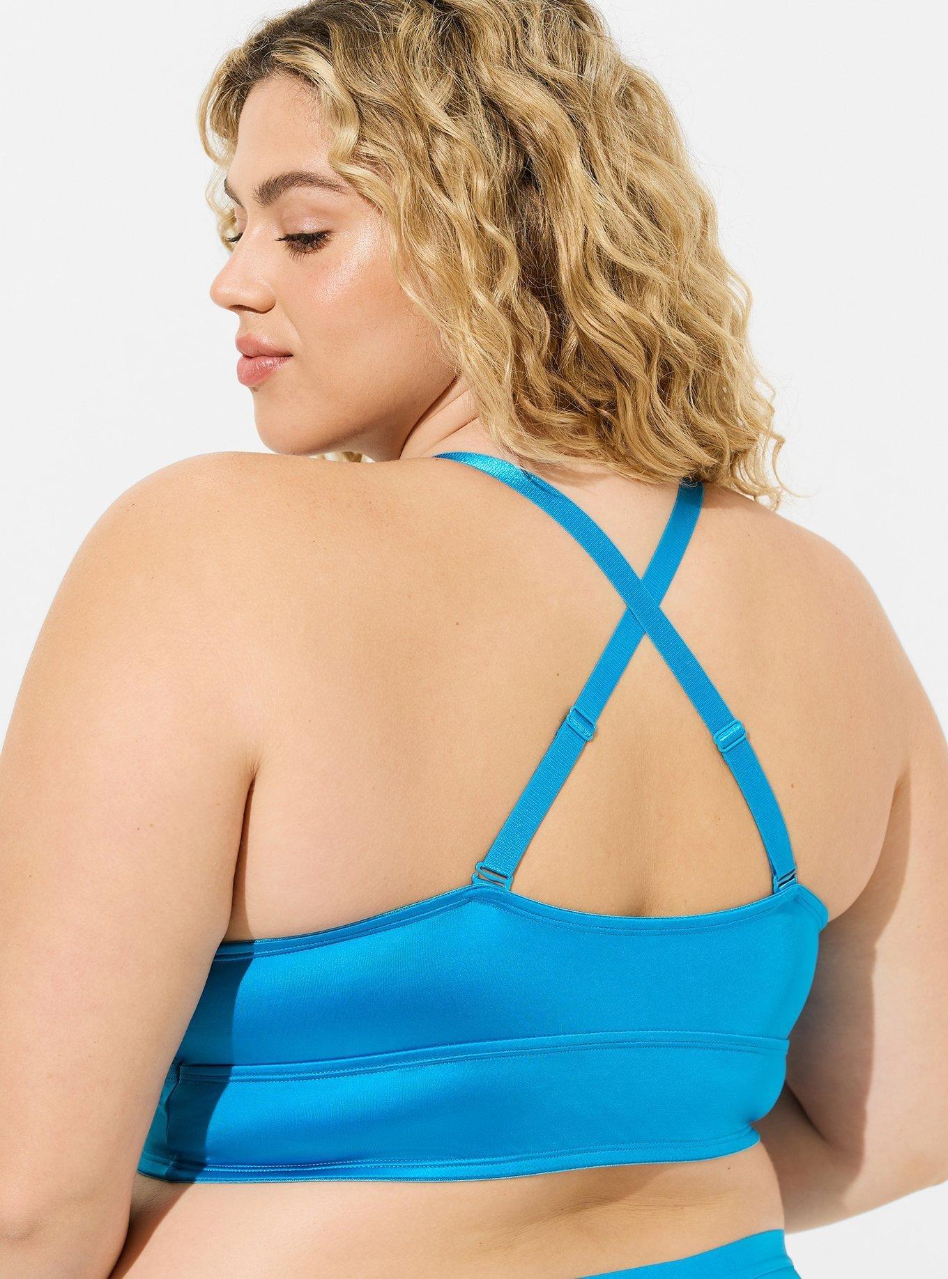 Plus Size Lightly Lined Shine Bralette, METHYL BLUE, alternate