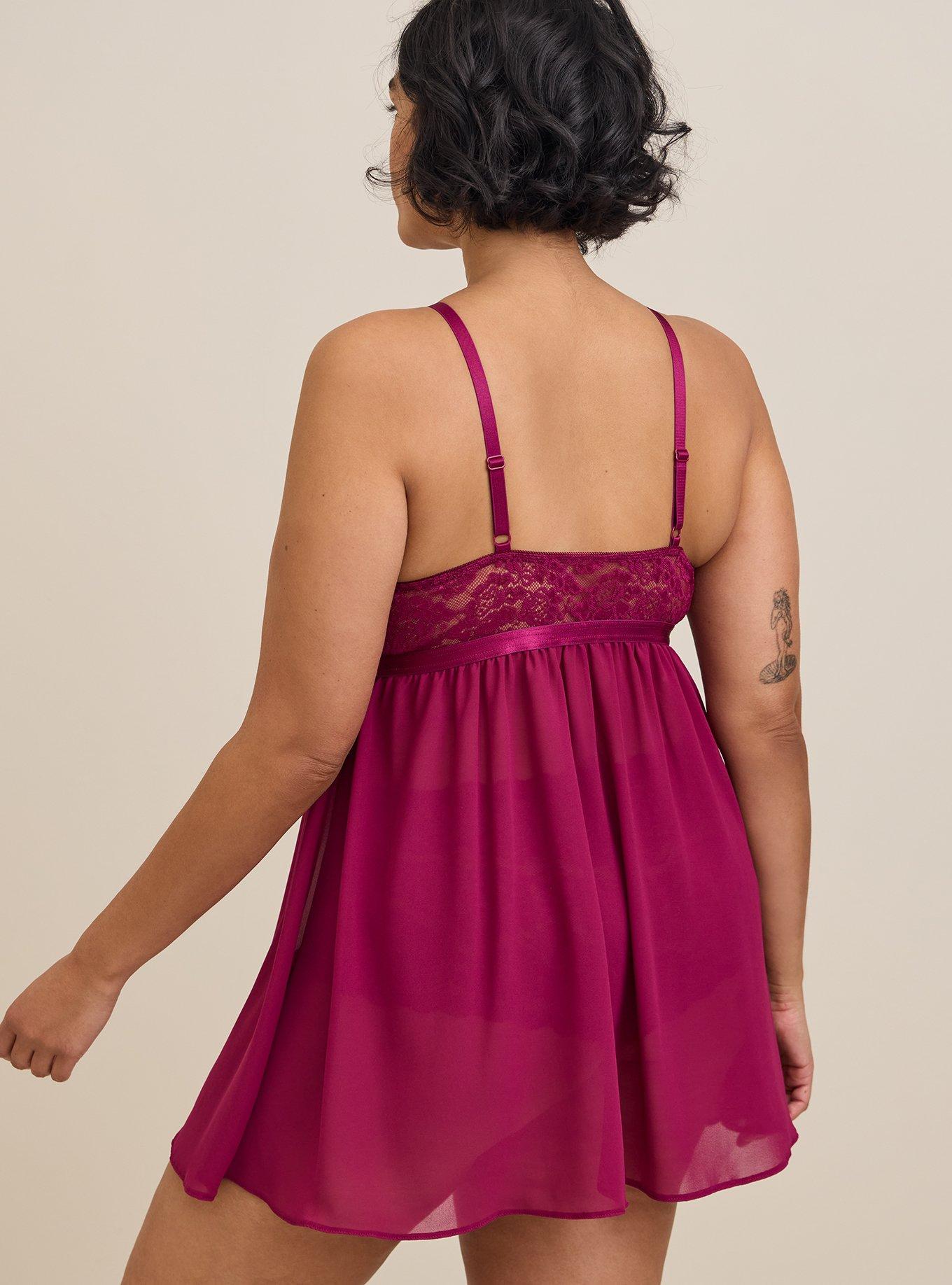 Plus Size High Neck Keyhole Babydoll