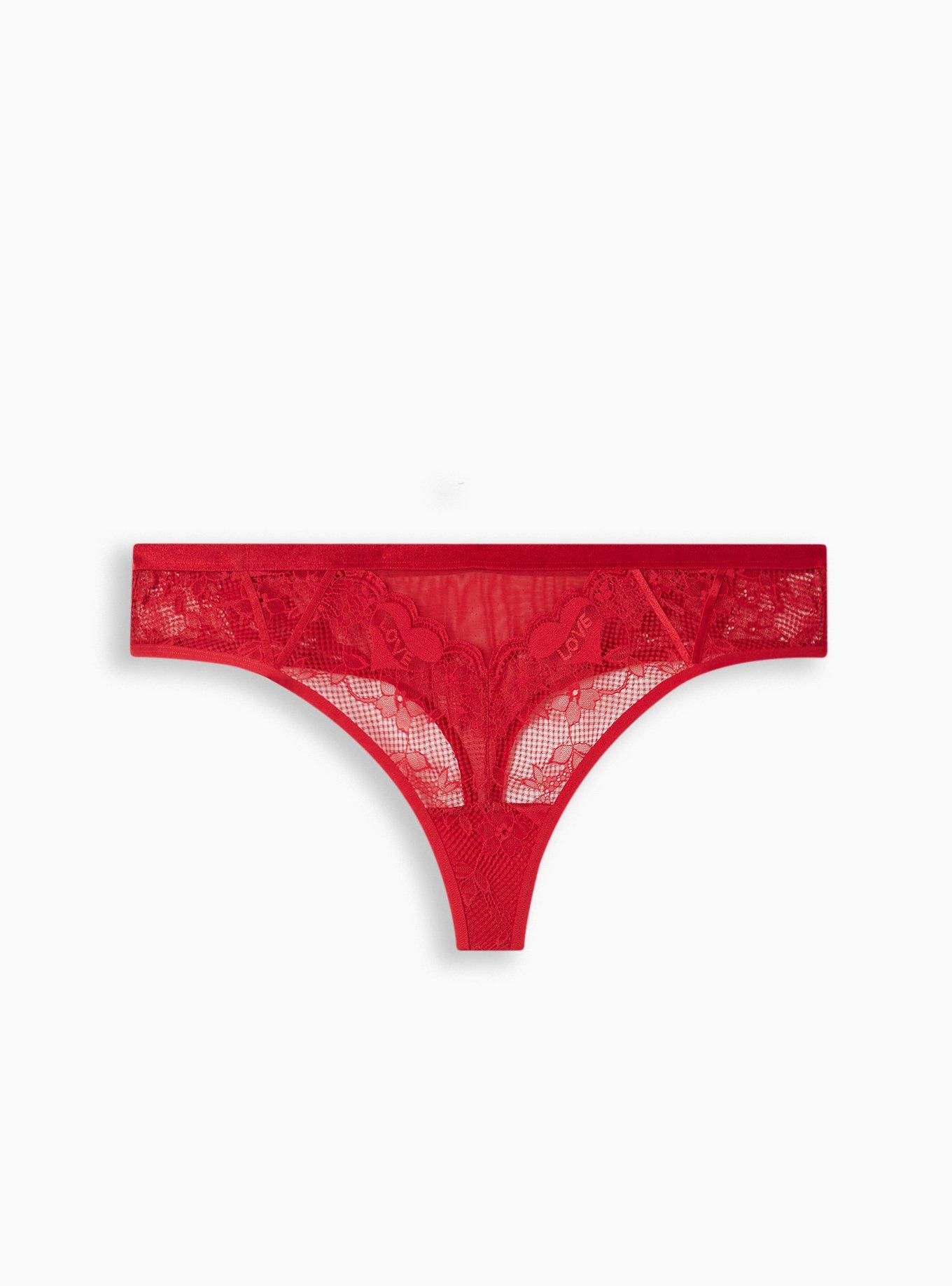 Plus Size - Tattoo Lace Mid Rise Thong Panty - Torrid