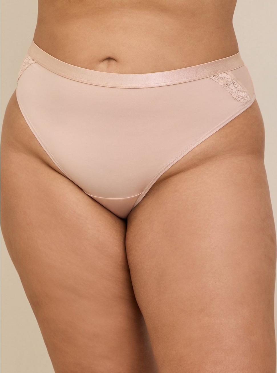 Second Skin Mid-Rise Thong Panty, ROSE DUST, alternate