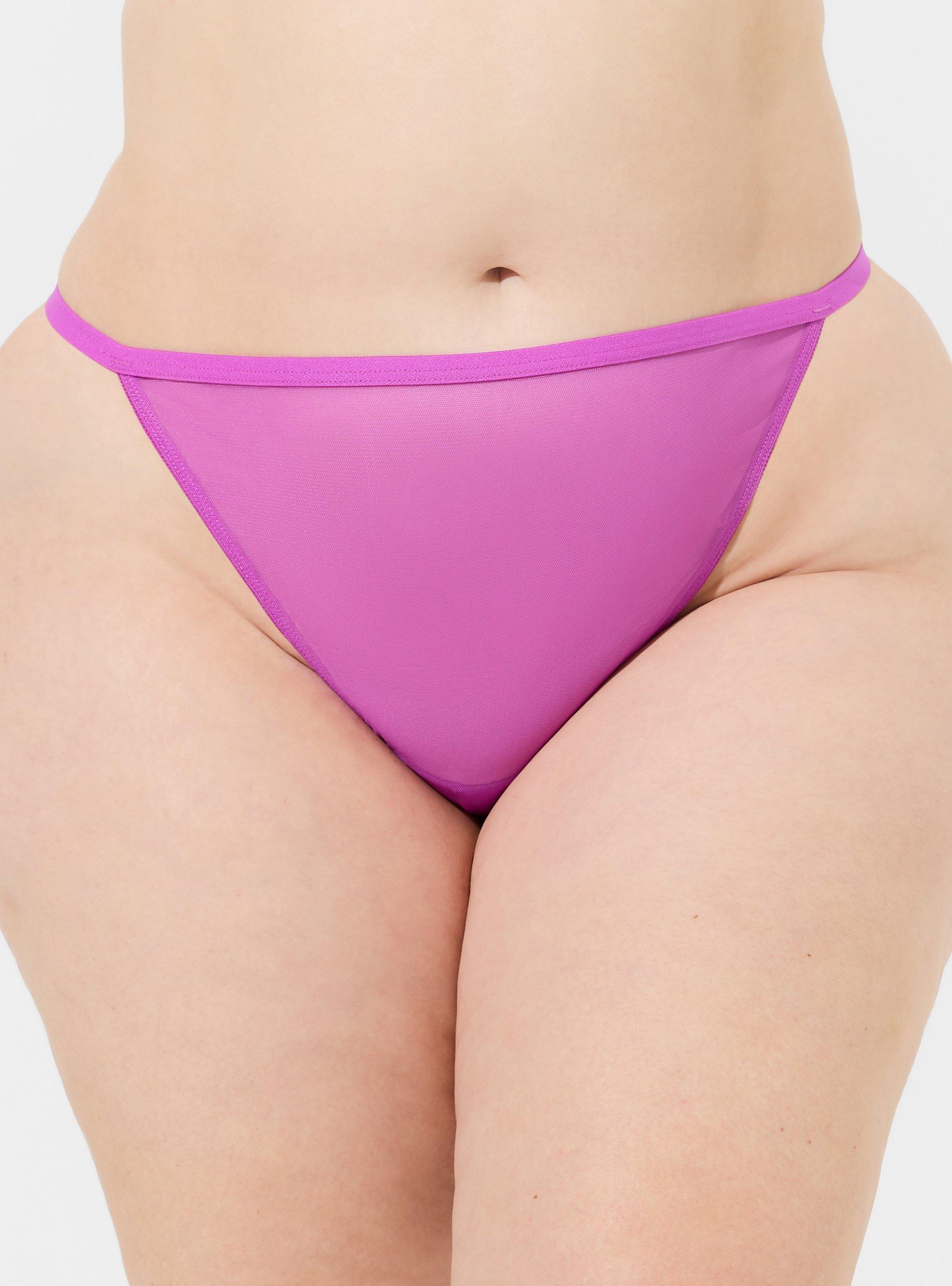 Plus Size Mesh G-String Panty, VIVID VIOLET, hi-res