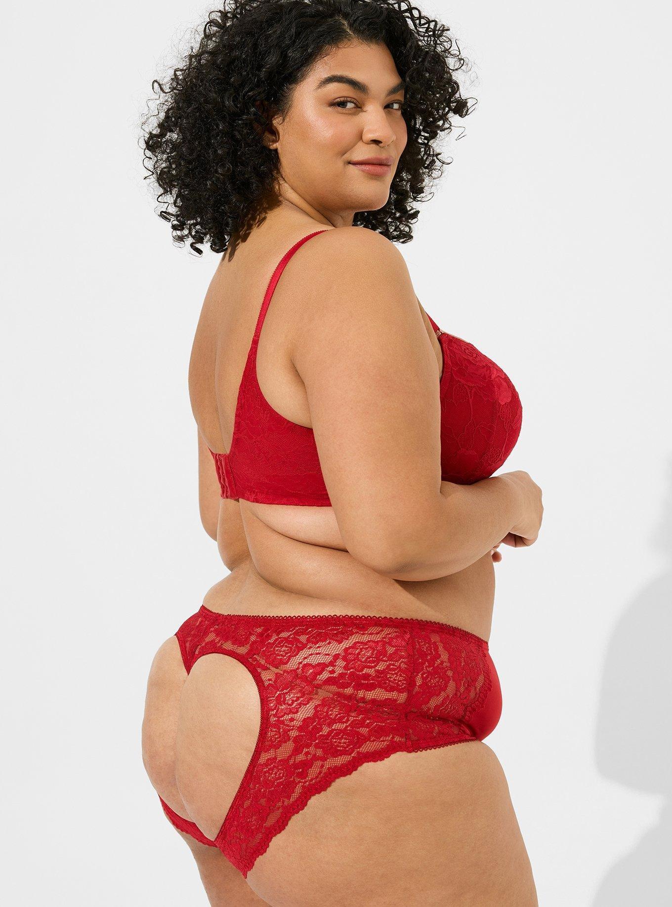 Plus Size - Lace Cheeky Panty With Heart Cut-Out Back - Torrid