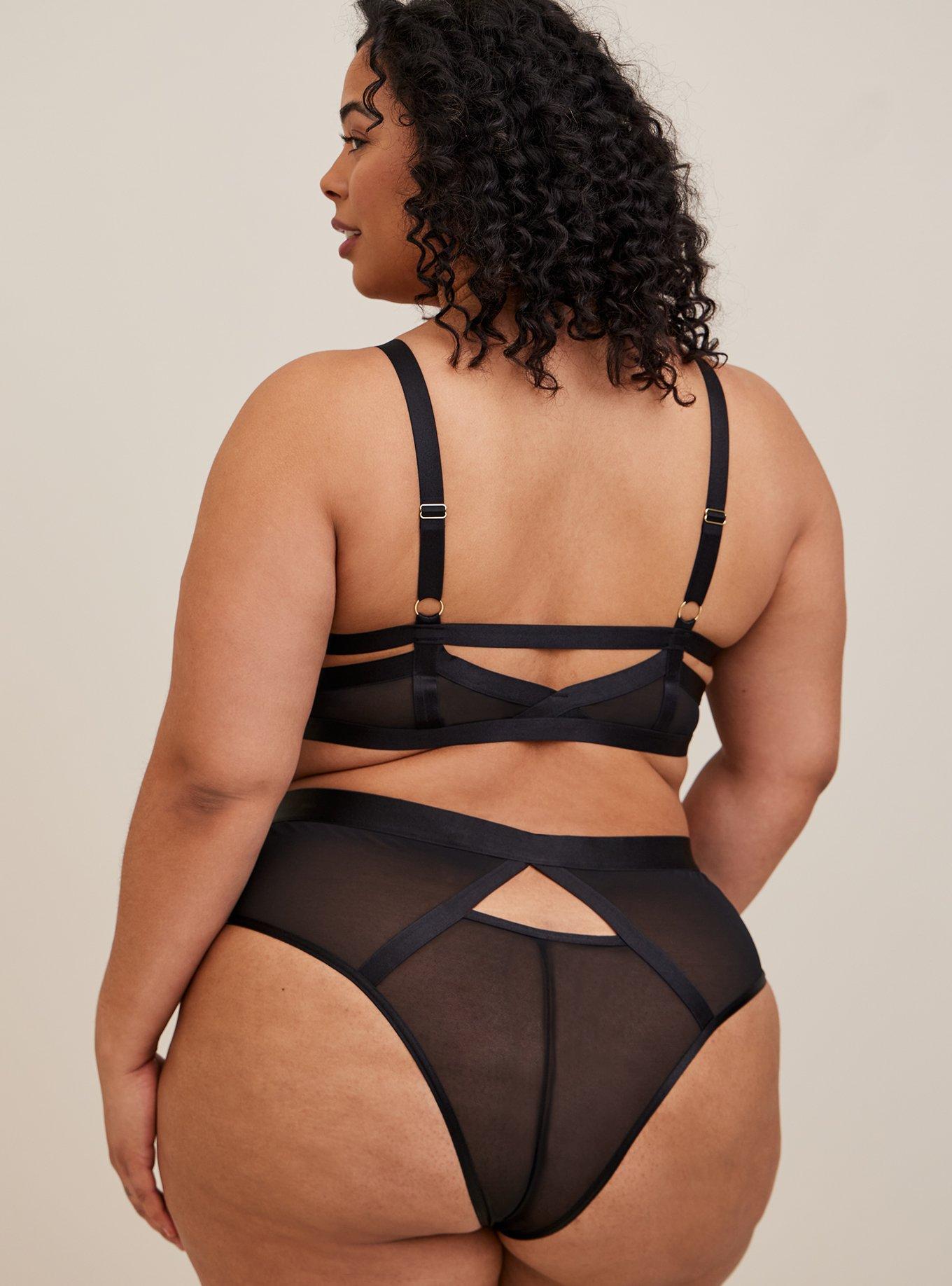 Plus Size - Overt Strappy Mesh Tanga Panty - Torrid