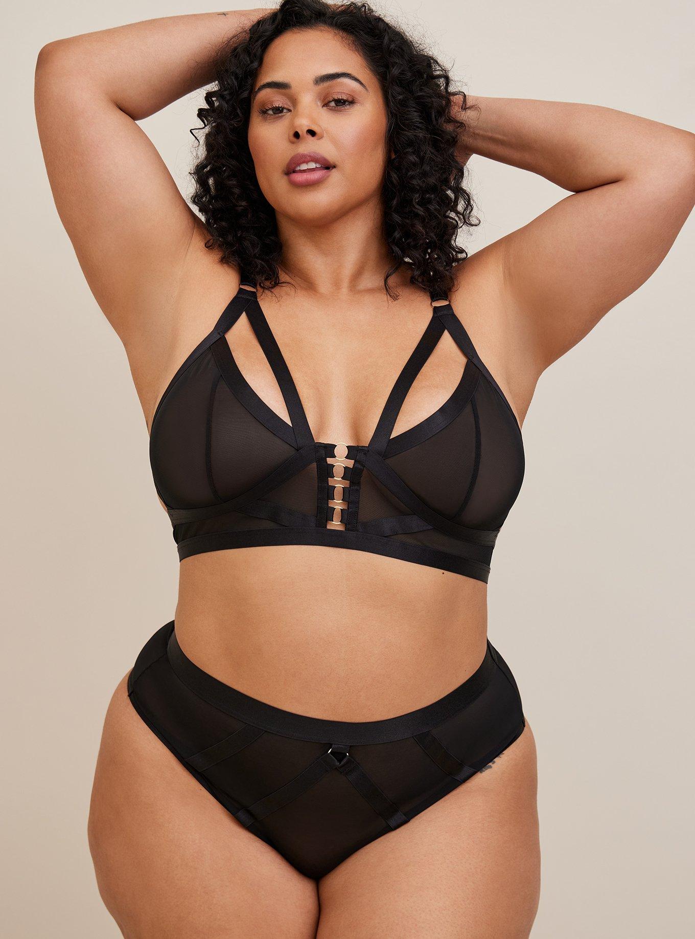 Plus Size - Overt Strappy Mesh Tanga Panty - Torrid