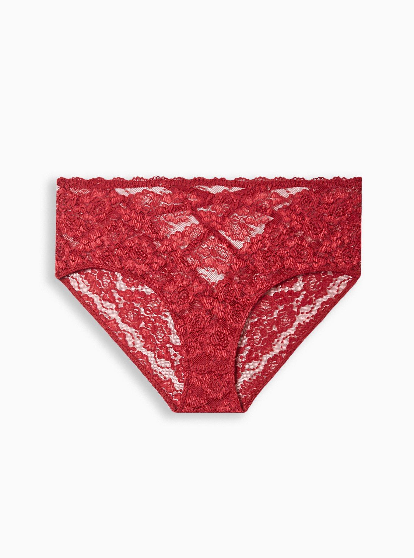 Torrid Sexy Lipstick Red Lace Bralette & Caged Panty SET Plus Size 1X,  14/16