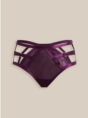 Overt Strappy Mesh Hipster Panty, DEEP PURPLE, hi-res