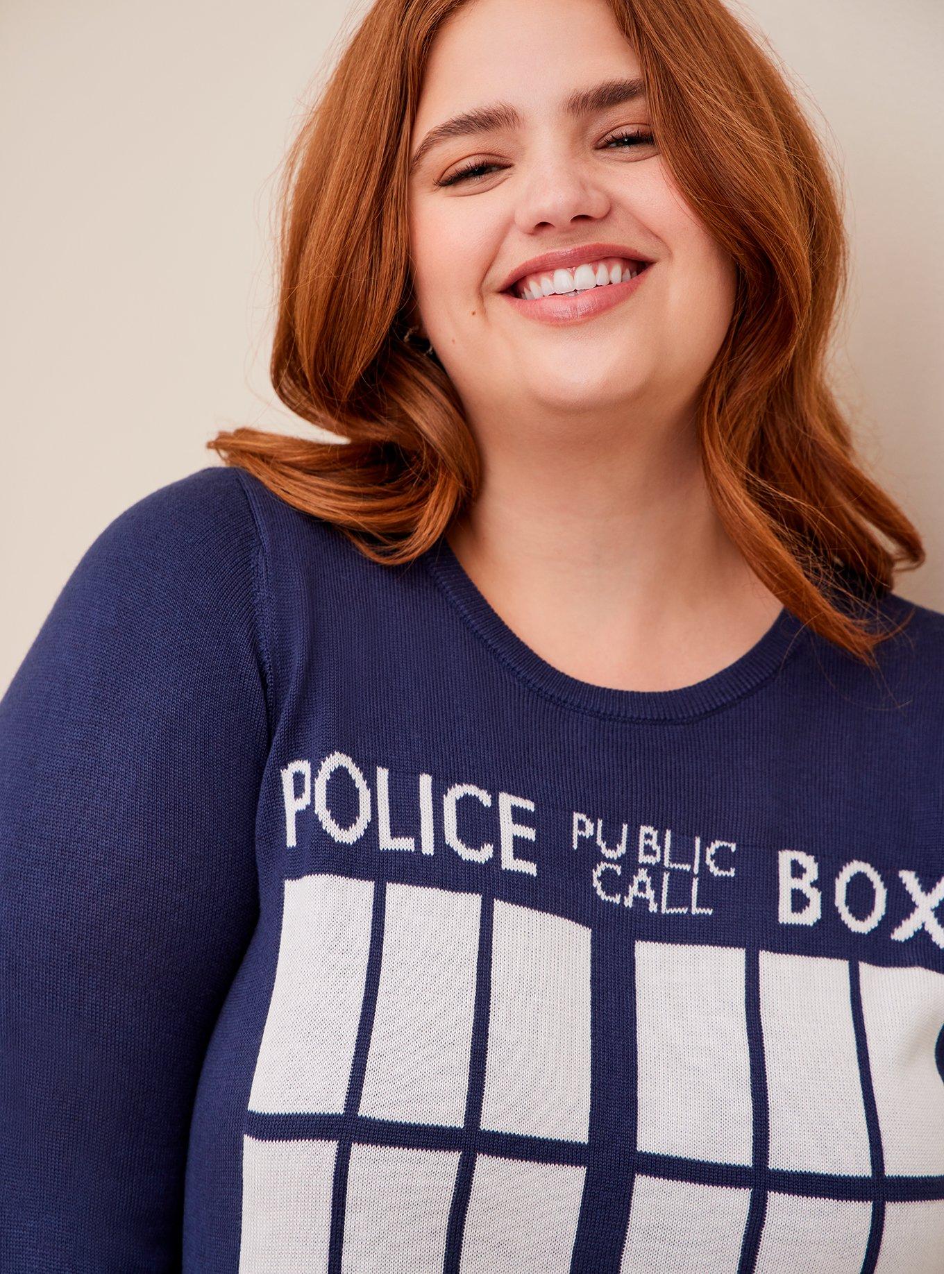 Doctor Who TARDIS Pullover Sweater, MEDEVIAL BLUE, alternate