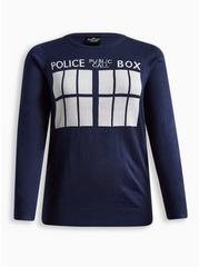 Doctor Who TARDIS Pullover Sweater, MEDEVIAL BLUE, hi-res
