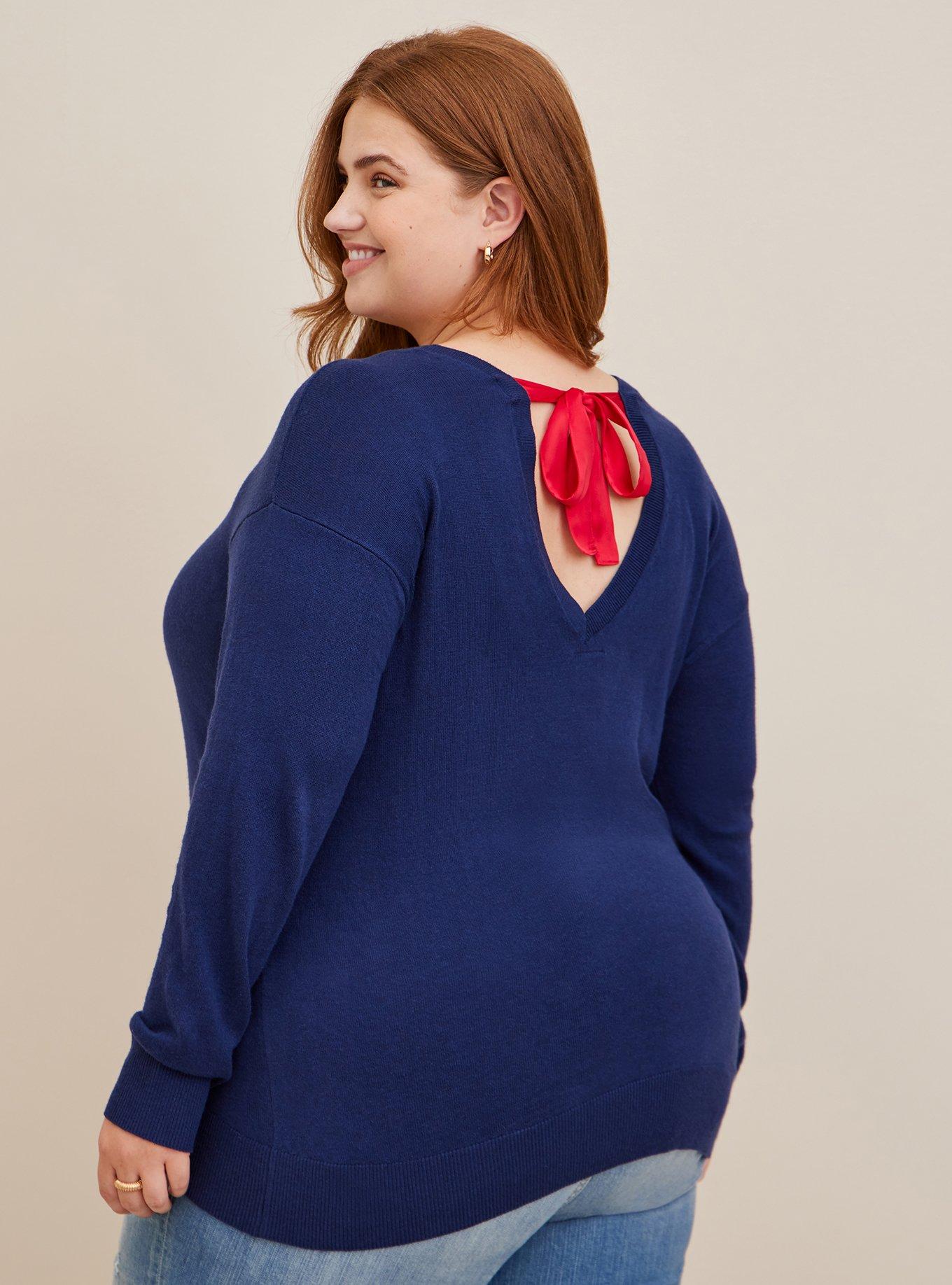 Disney Framed Snow White Chiffon Bow Pullover, MEDEVIAL BLUE, alternate