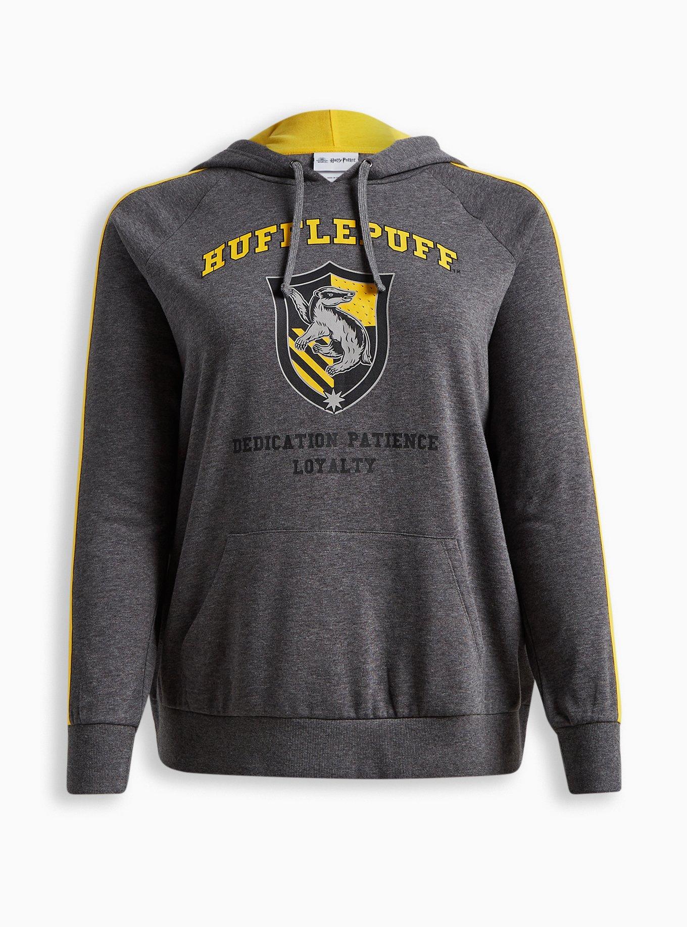 Plus Size Harry Potter Hufflepuff Varsity Cozy Fleece Hoodie