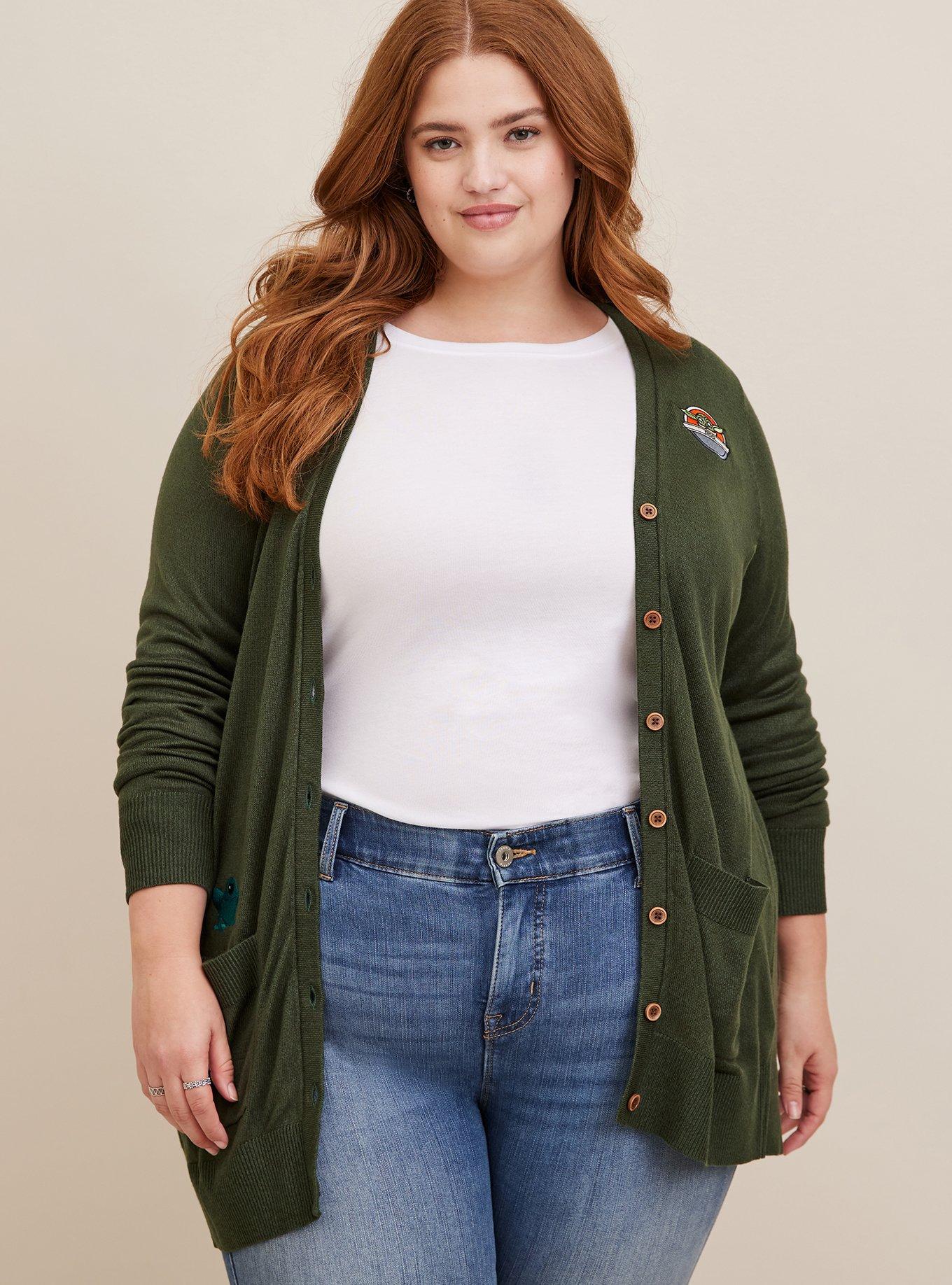 Plus size button deals front cardigan