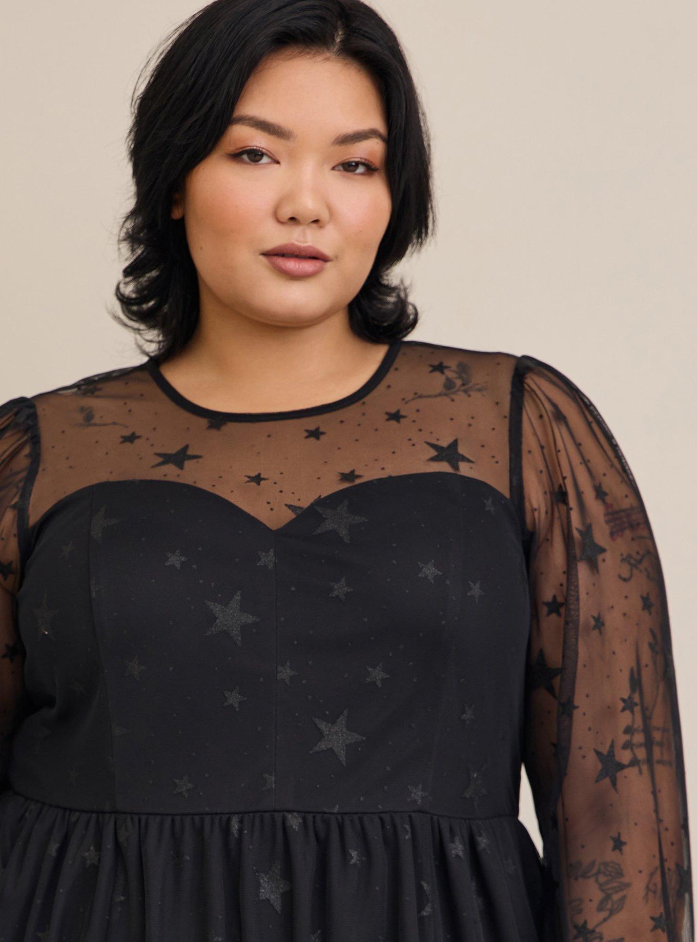 black mesh skater dress Black Mesh Skater Dress