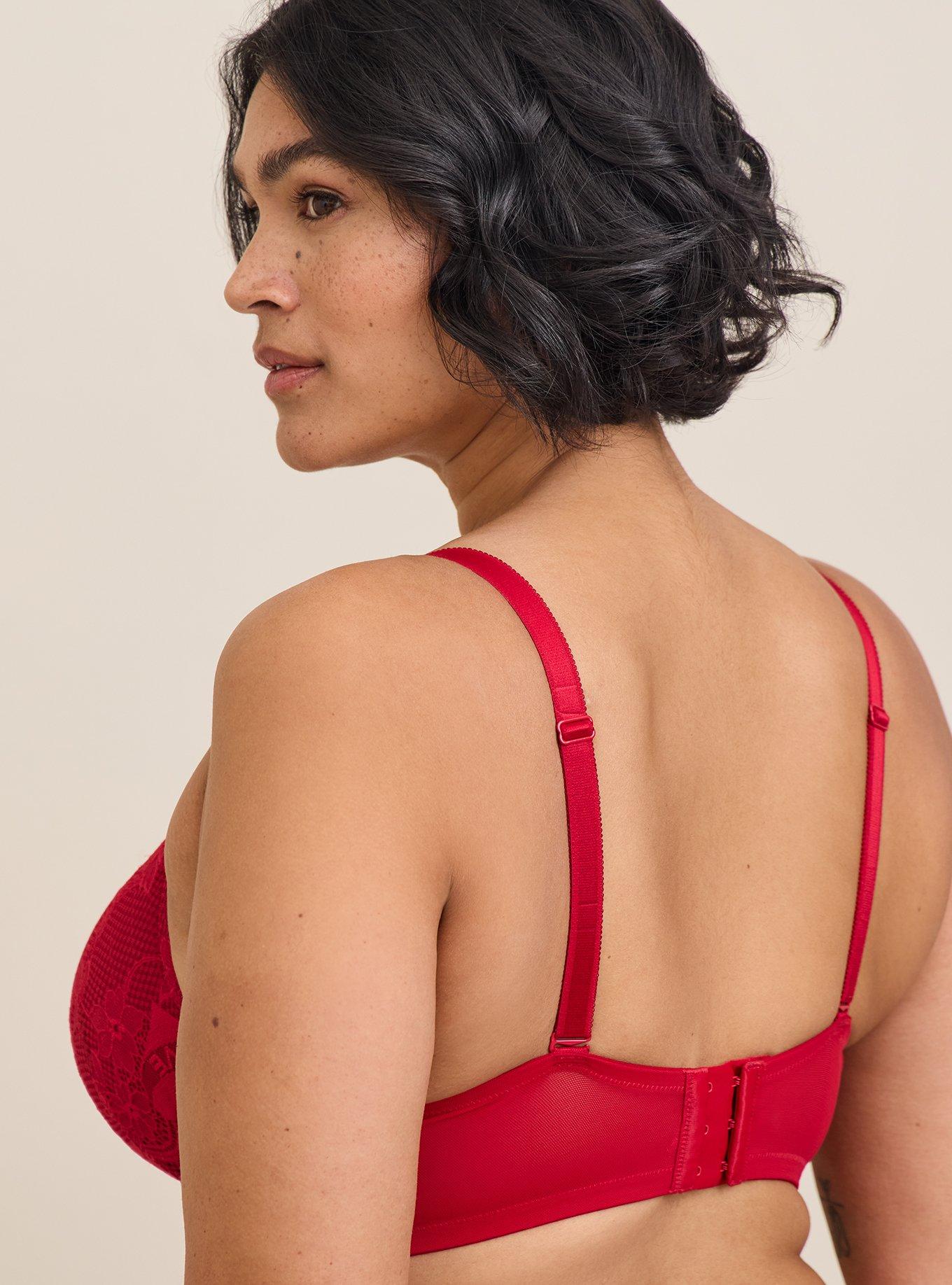 TORRID XO Plunge Push-Up Two Tone Lace Straight Back Bra