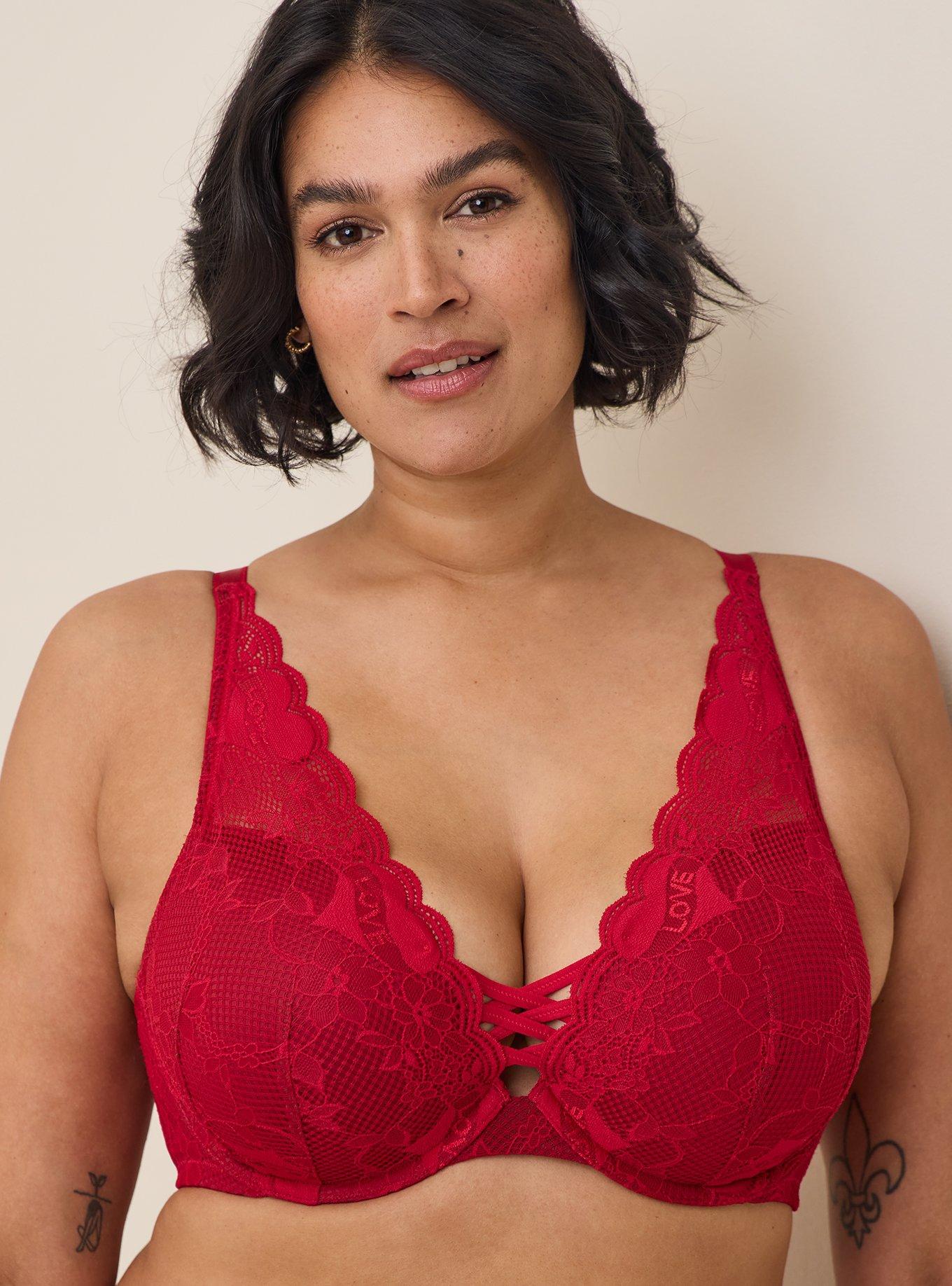 Torrid Sexy Red Plaid Lace Bralette! NWT!