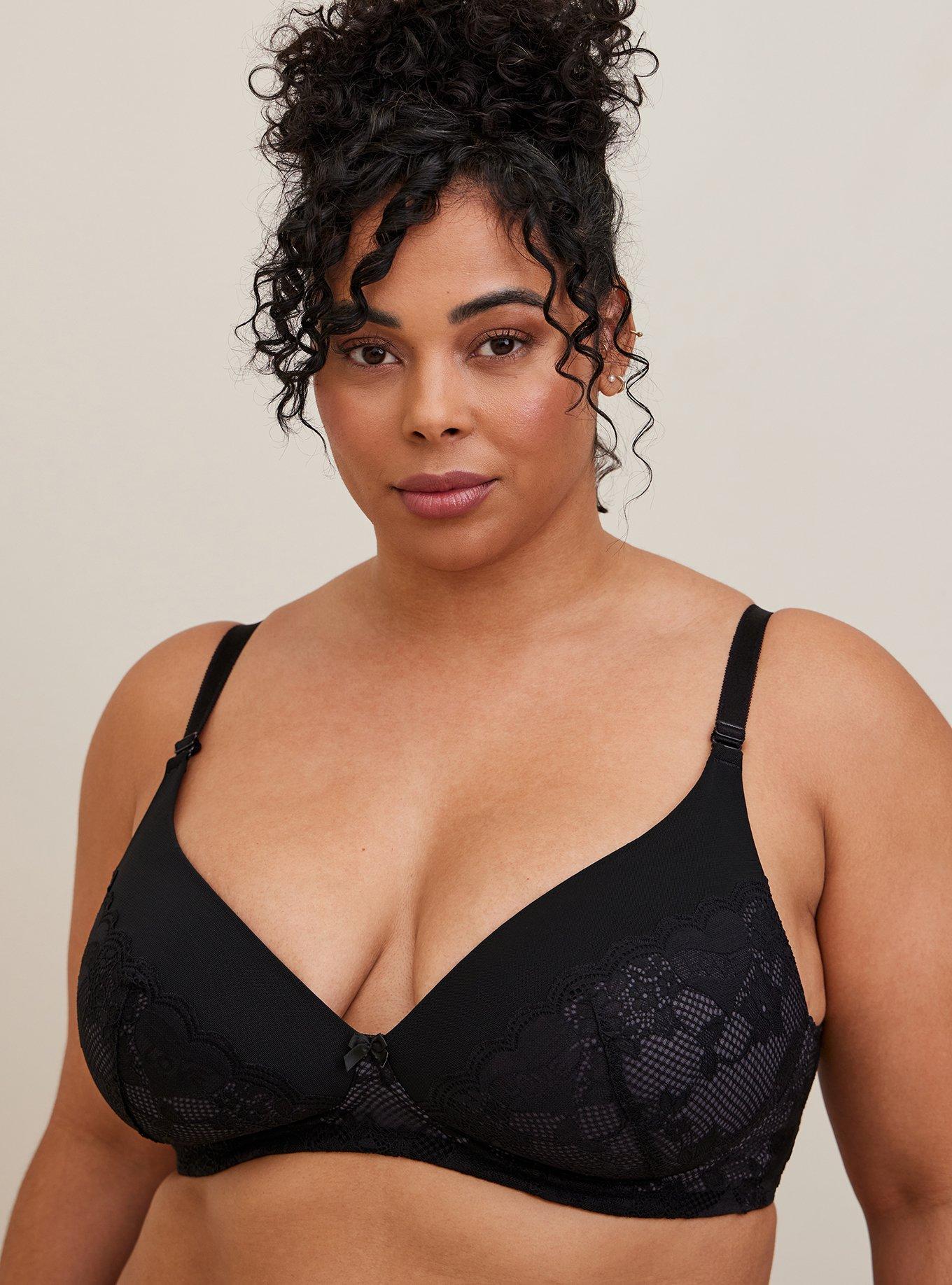 Plus Size - Plunge Push-Up Smooth With Lace Edge Straight Back Bra - Torrid