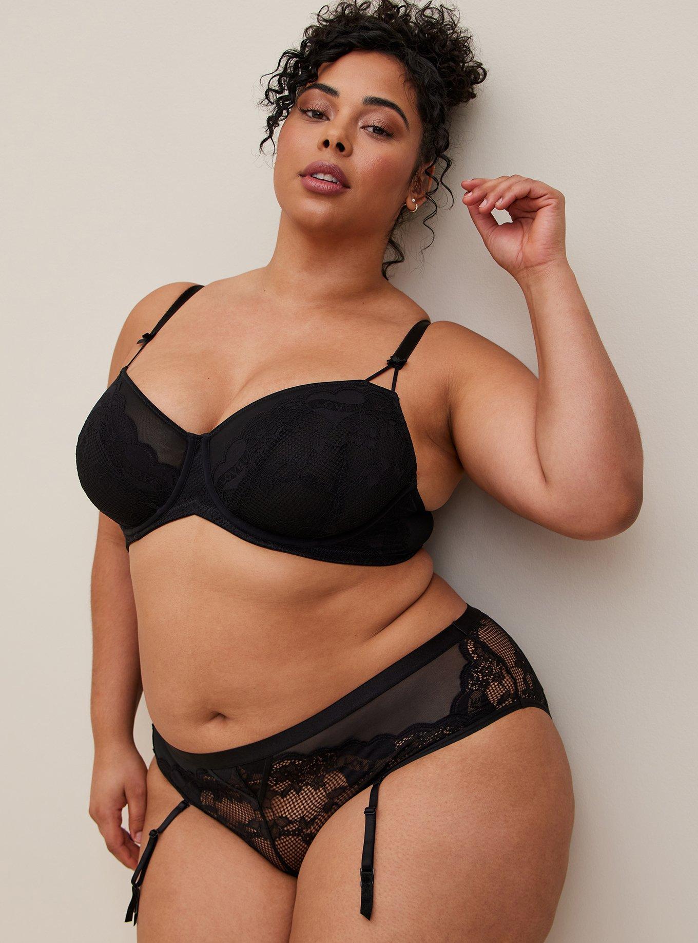 Plus Size - Balconette Unlined Tattoo Lace Straight Back Bra - Torrid