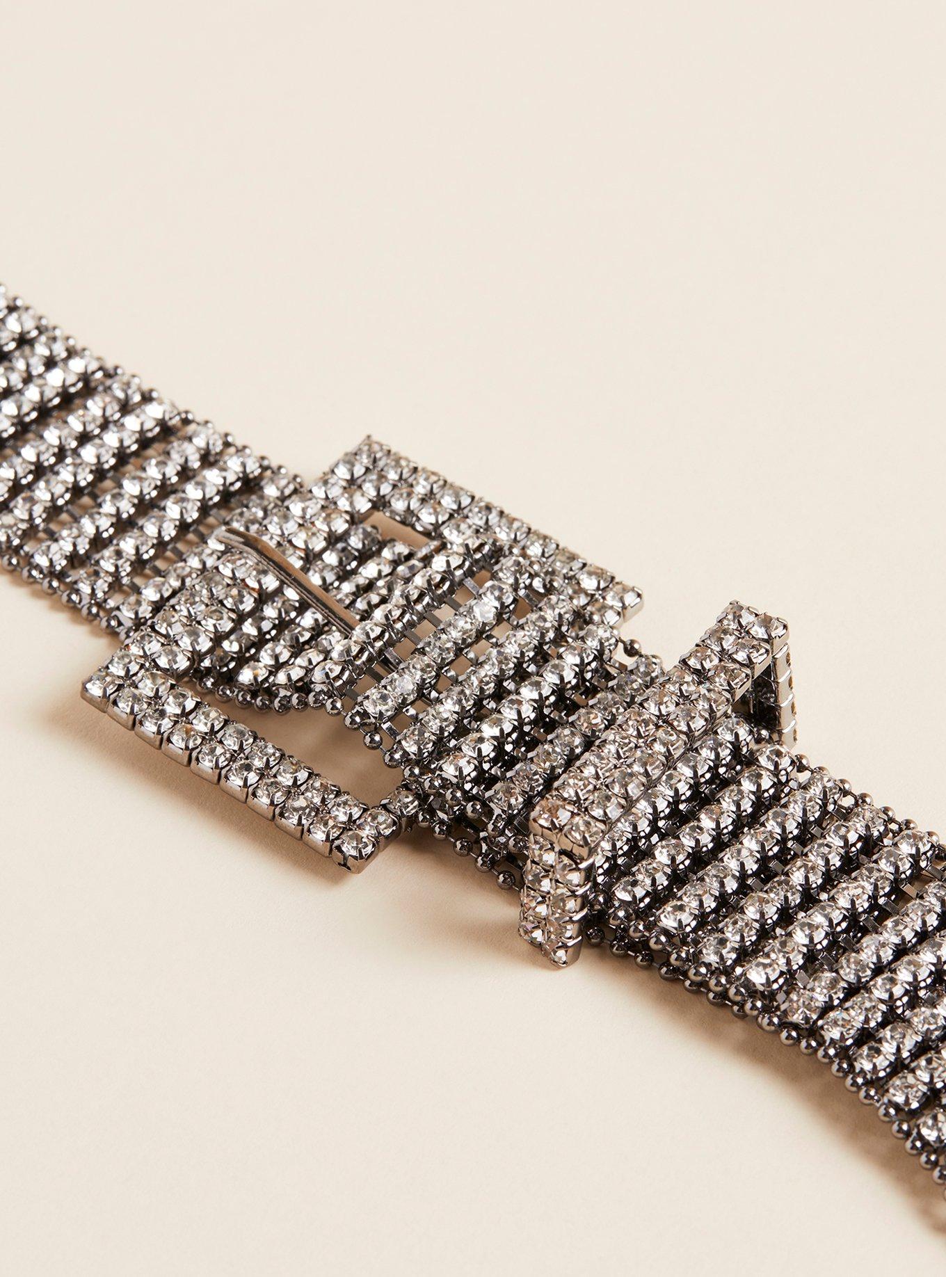 Rhinestone Jean Belt, SILVER, alternate