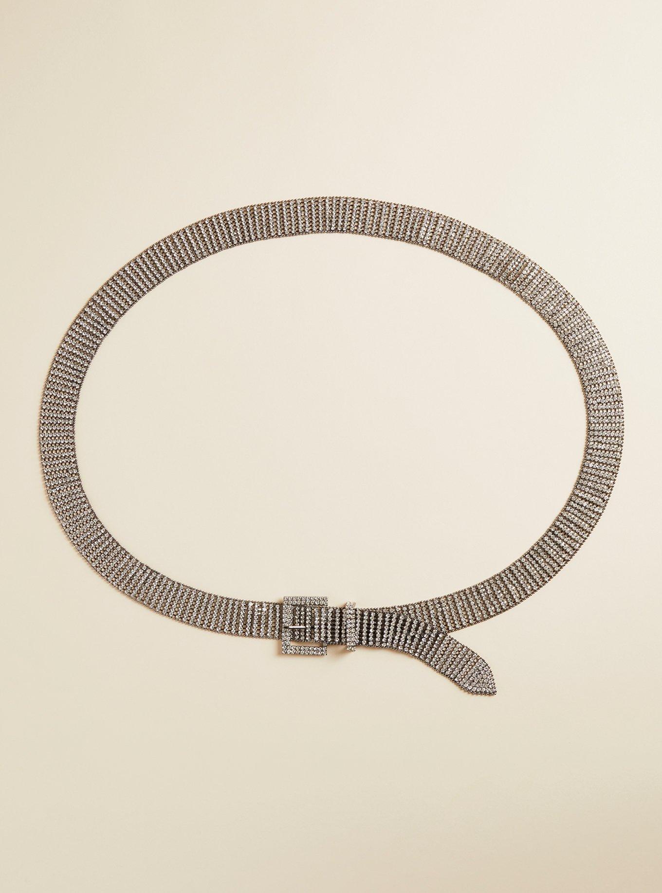 Rhinestone Jean Belt, SILVER, hi-res