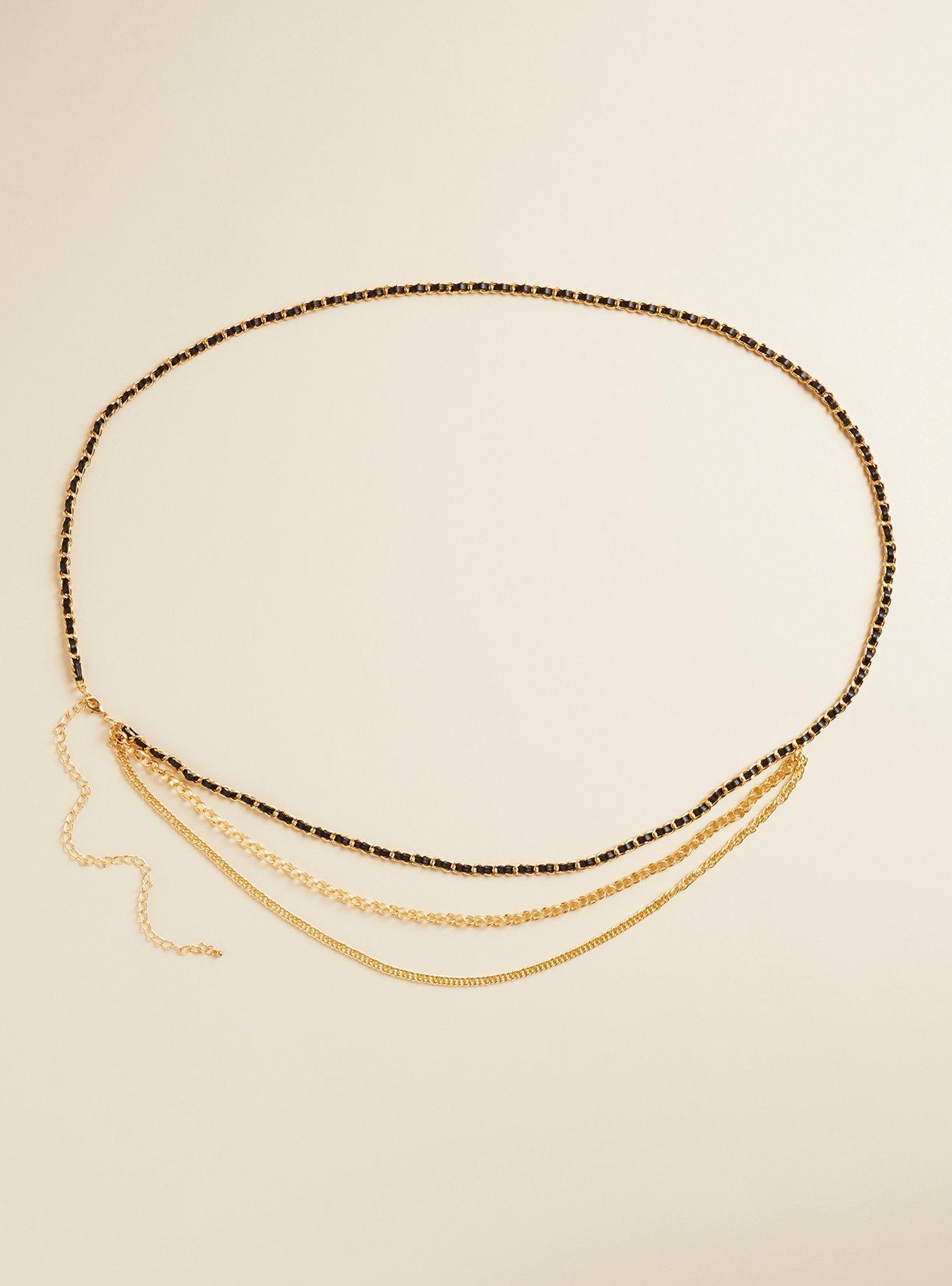 Woven Chain Belt, GOLD, hi-res