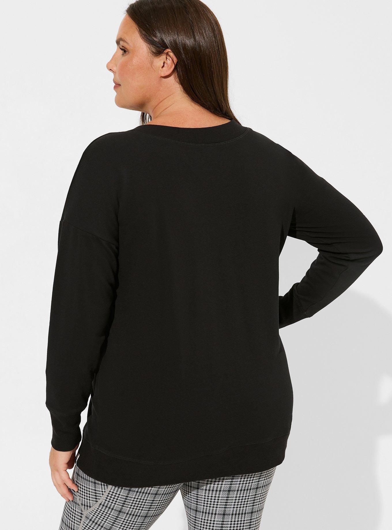 Plus Size - Everyday Fleece V-Neck Long Sleeve Tunic - Torrid