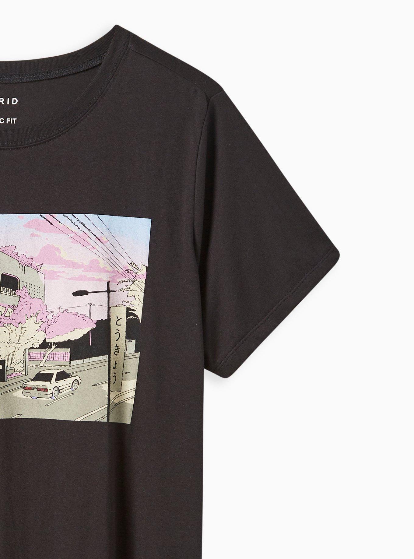 Classic Fit Tee - Cotton Anime Car Black, DEEP BLACK, alternate