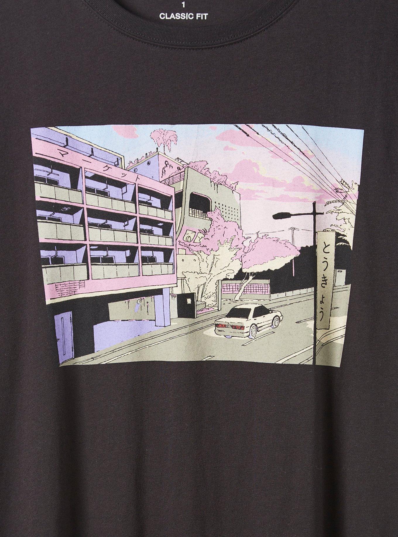 Classic Fit Tee - Cotton Anime Car Black, DEEP BLACK, alternate