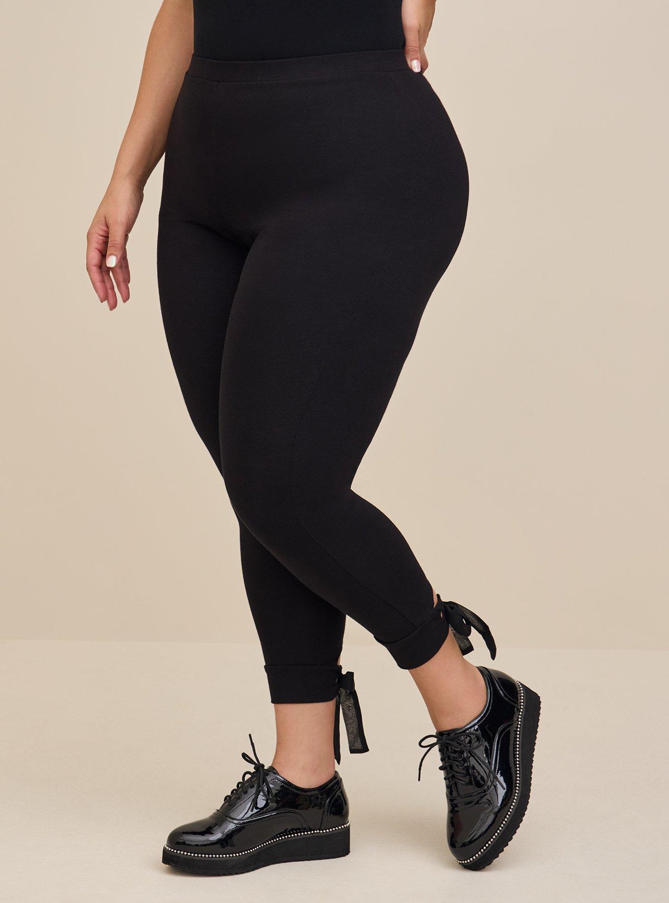 Crop Comfort Waist Premium Tie Back Legging, BLACK, alternate