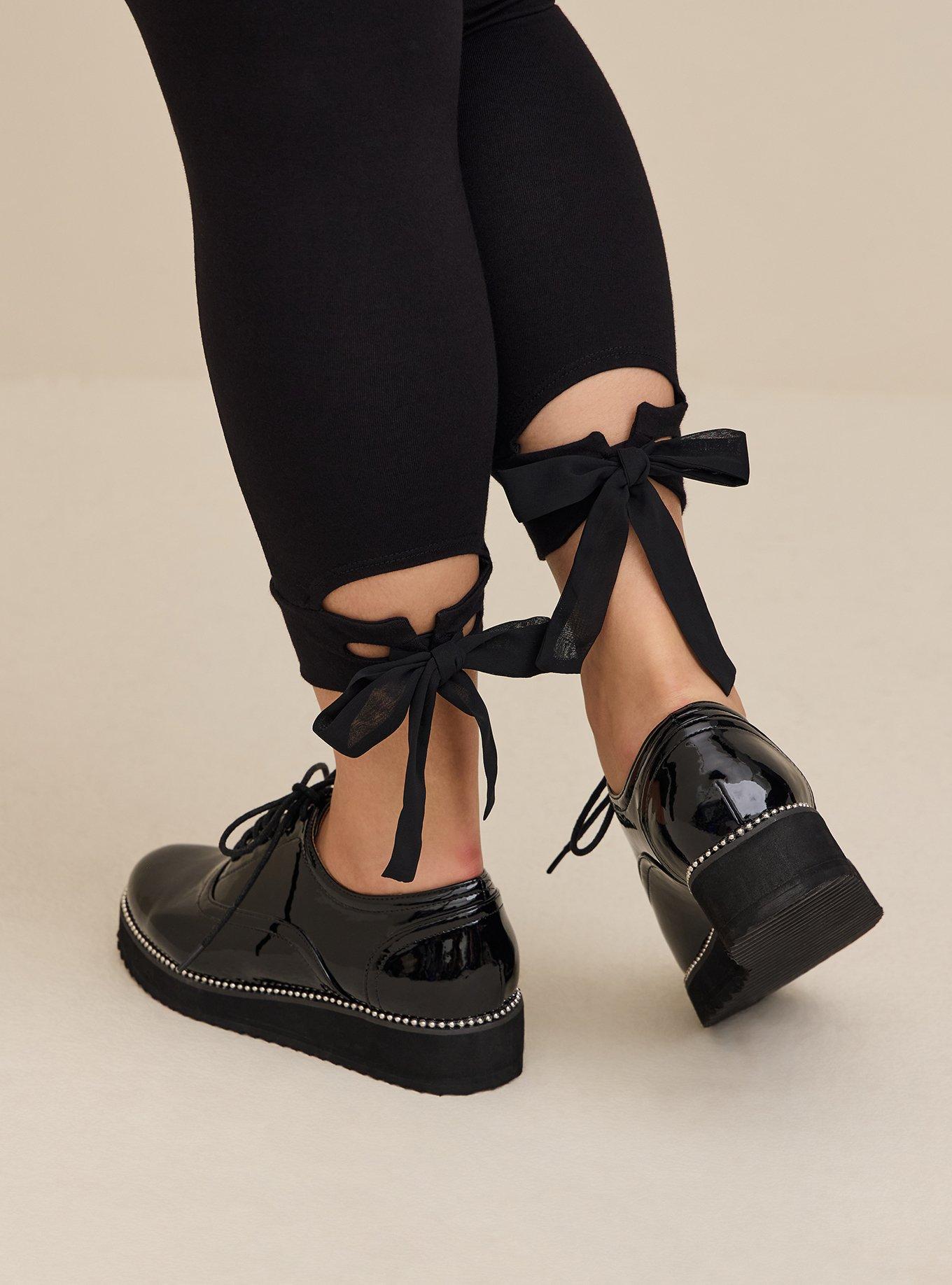 Crop Comfort Waist Premium Tie Back Legging, BLACK, alternate