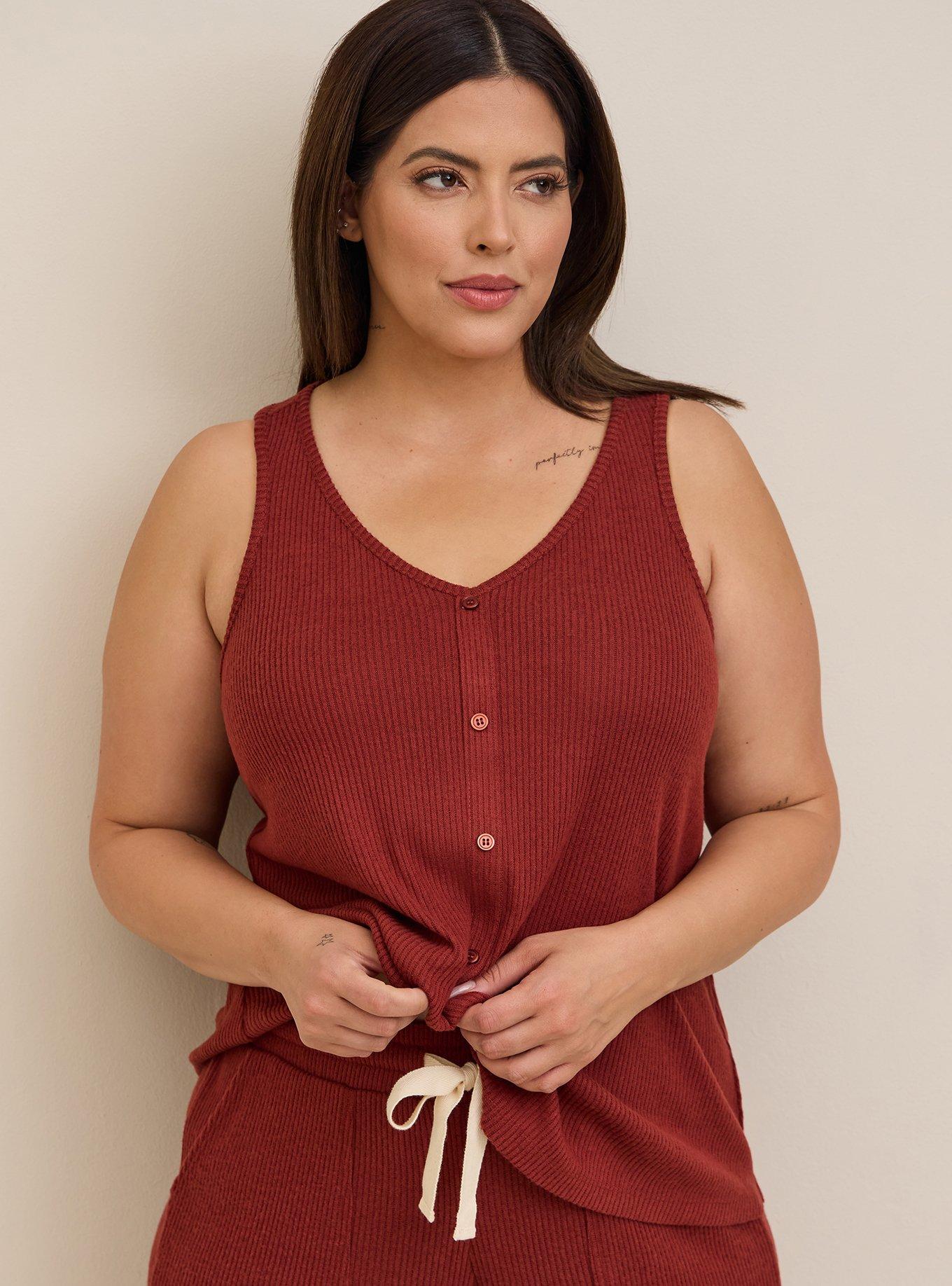Plus Size - Super Soft Plush Rib Sleeveless Lounge Swing Tank - Torrid