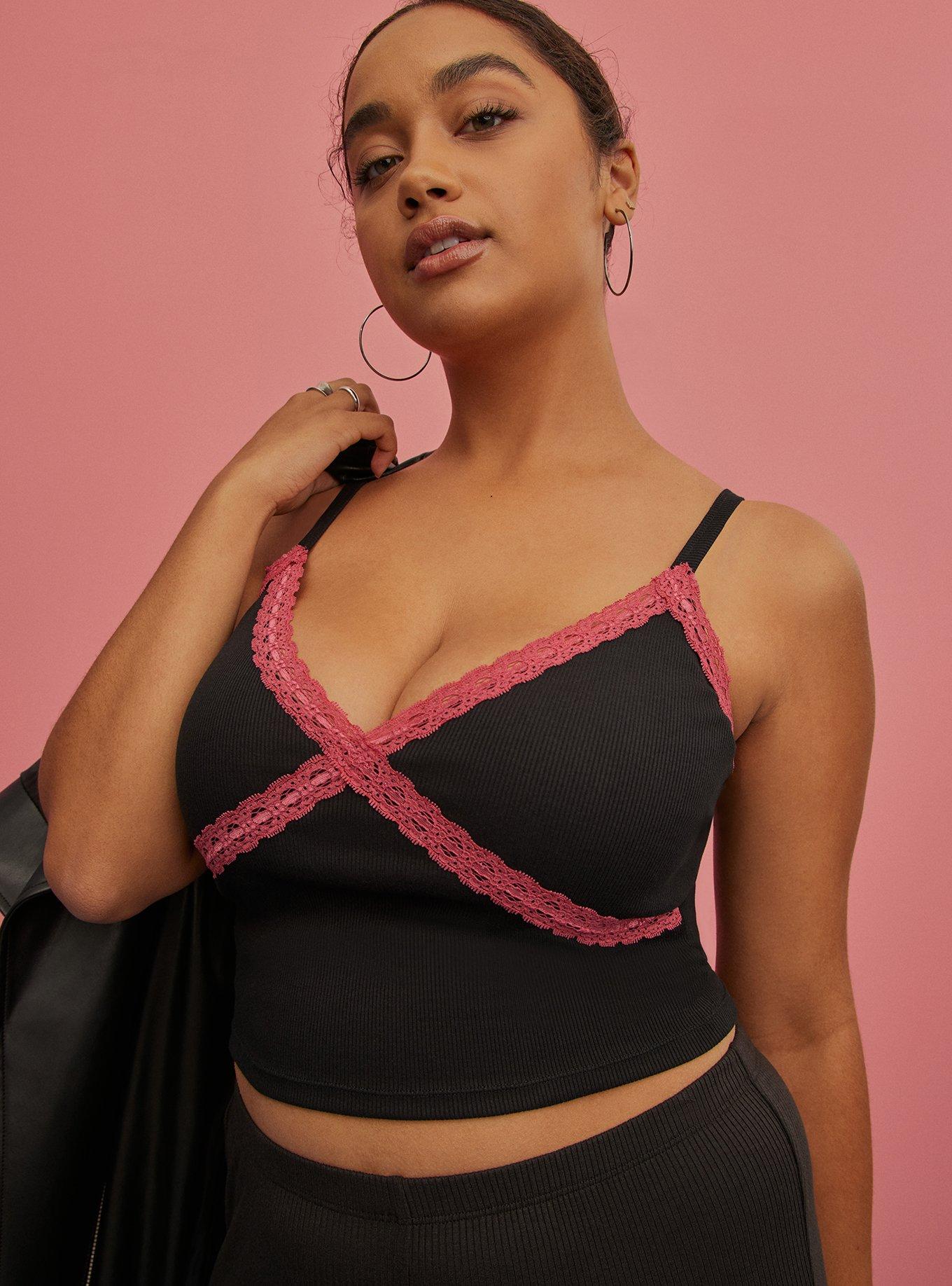 Plus Size Festi Low Rise Flare Pant - Rib Knit Black, BLACK, alternate