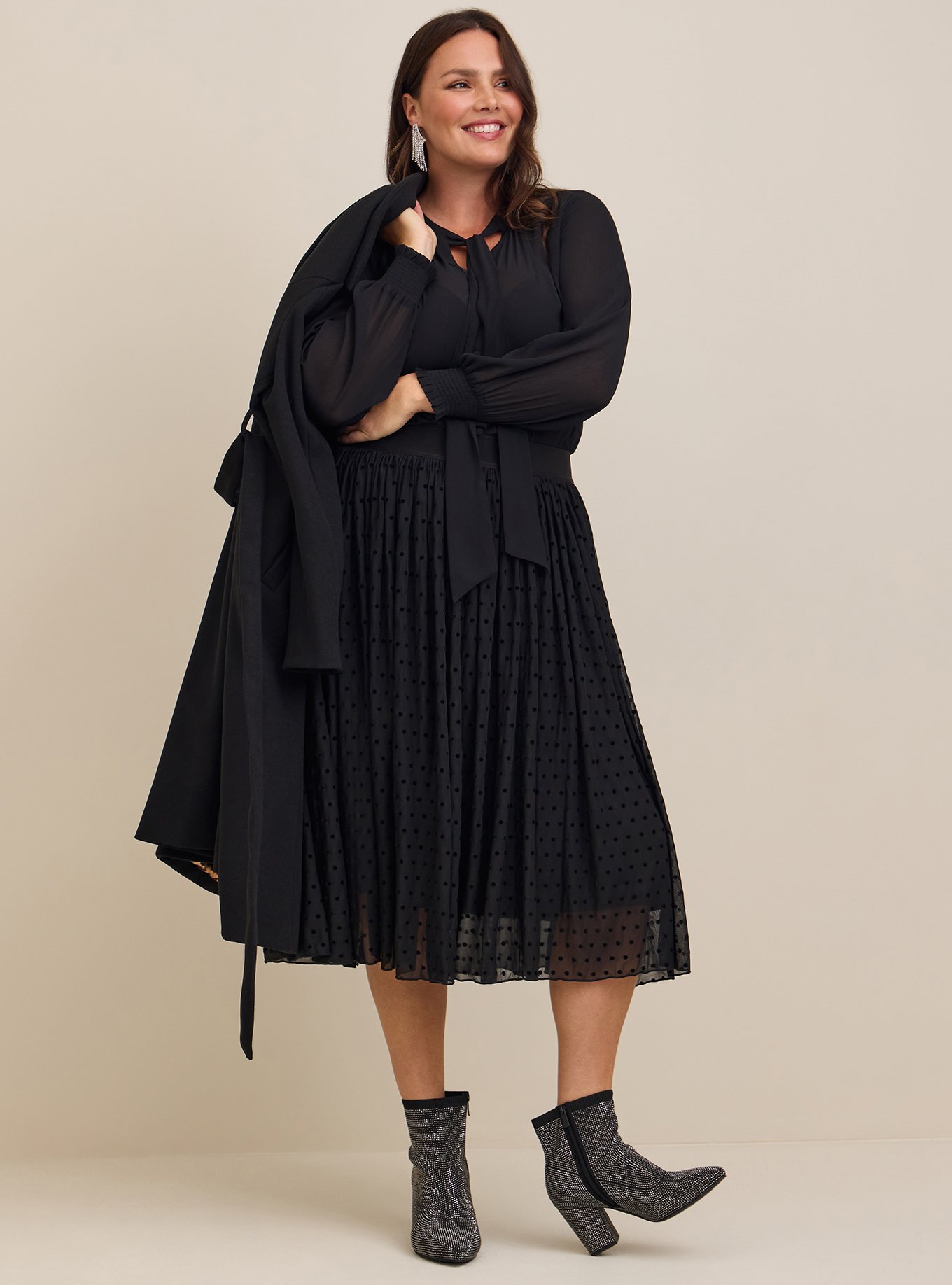 Plus Size - Midi Mesh Pleated Skirt - Torrid