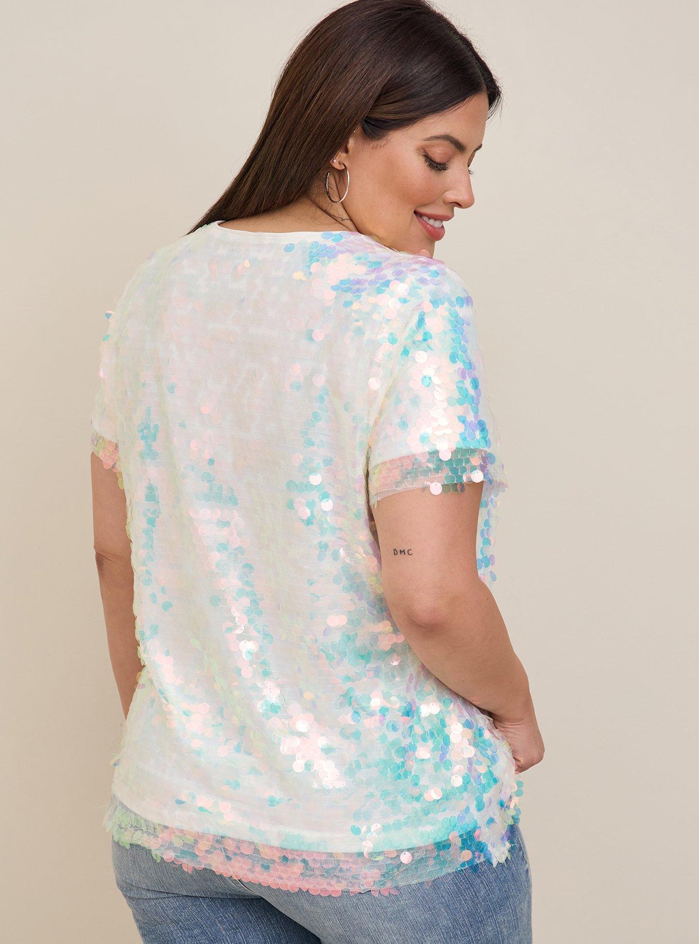 Plus Size - Mesh And Sequin Top - Torrid